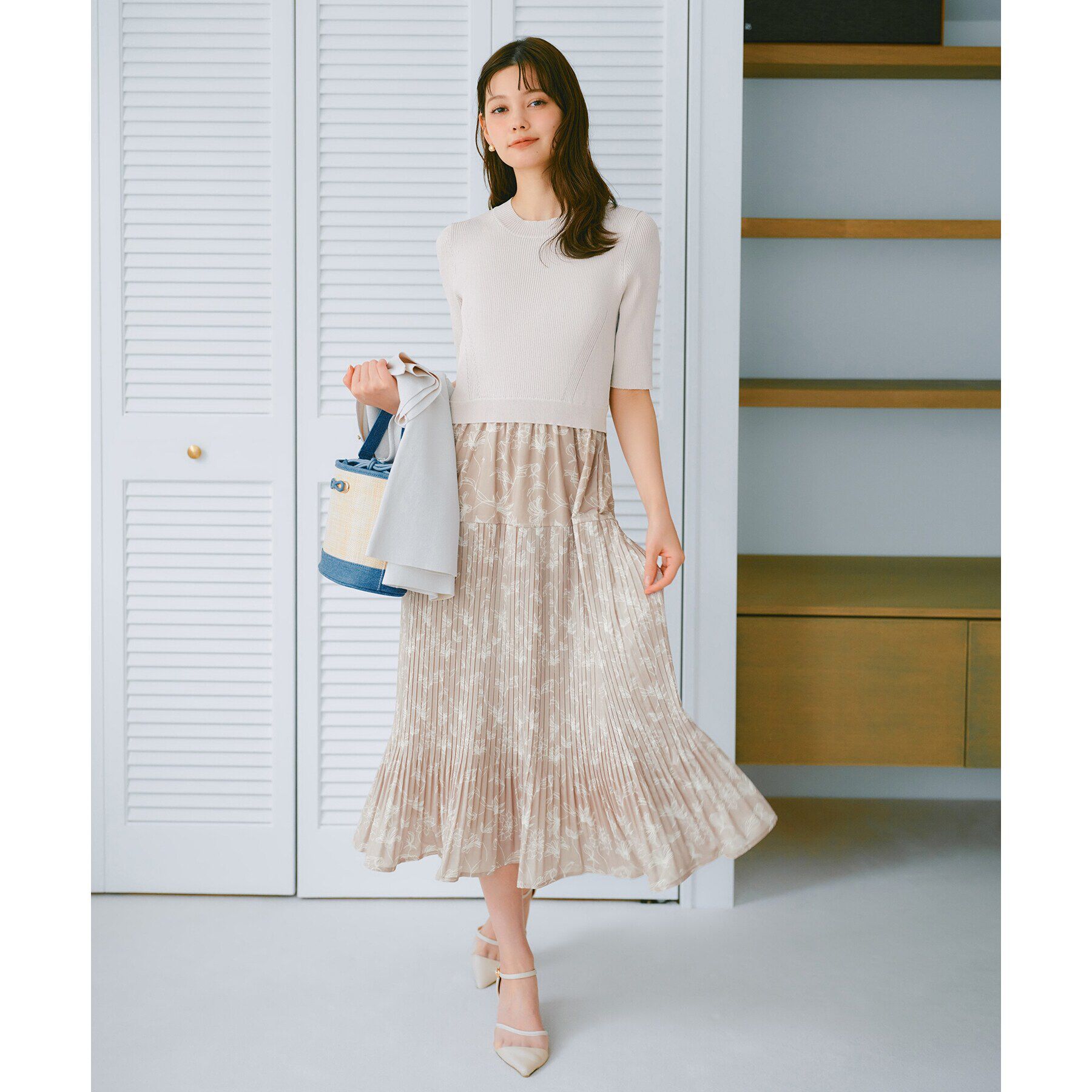 index「《ツインセット》カーディガン&times;ニットドッキングワンピース【洗濯機洗い可】」|スーツ|