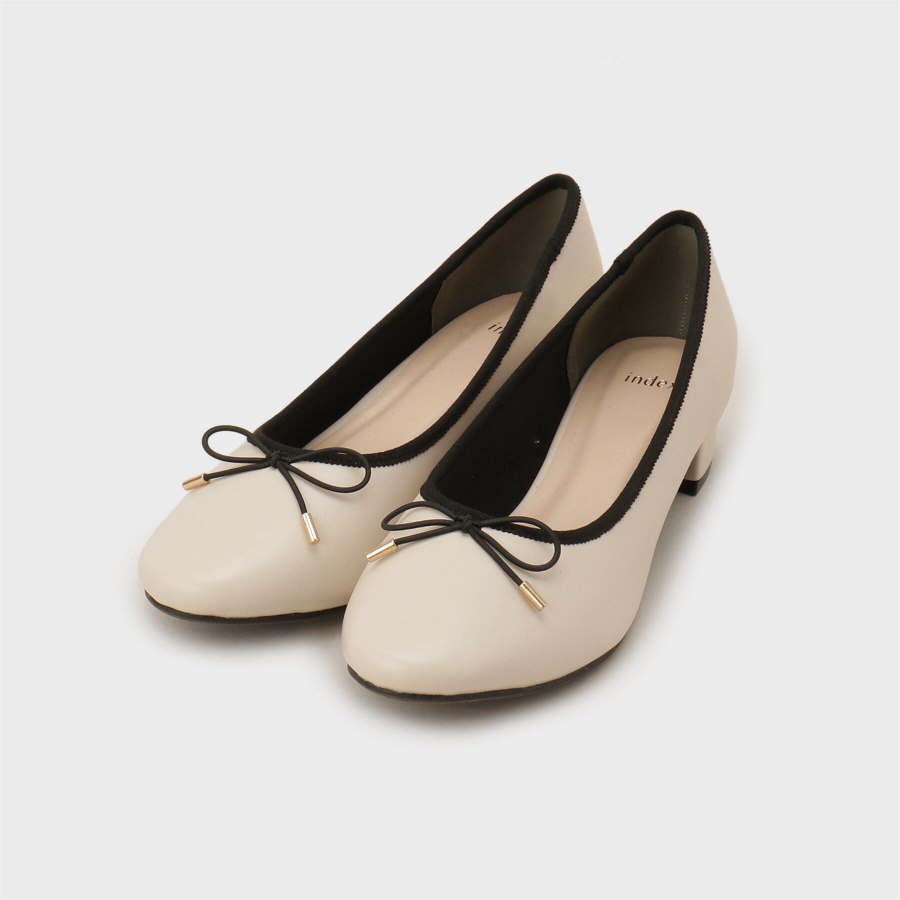 index「ラウンドトゥヒールバレエシューズ」|パンプス|オフホワイト(503