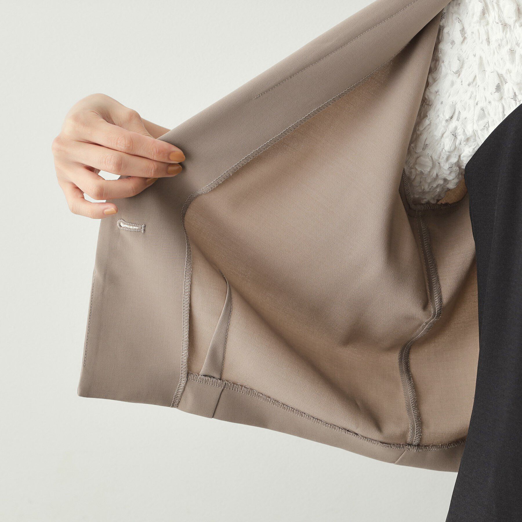 OPAQUE.CLIP「ランタンスリーブテーラードジャケット【洗濯機洗い可】」|テーラードジャケット|