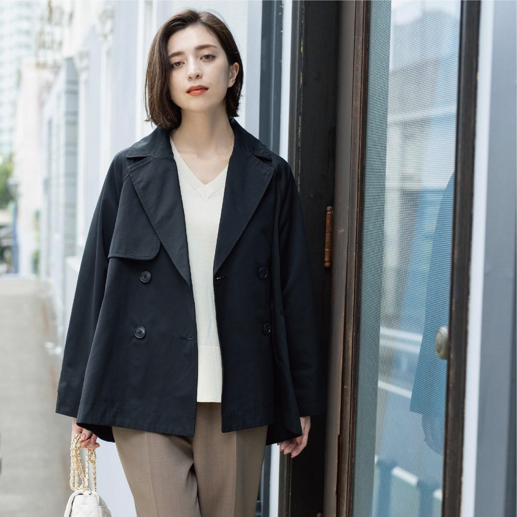 OPAQUE.CLIP「フレアミドルトレンチコート」|トレンチコート|