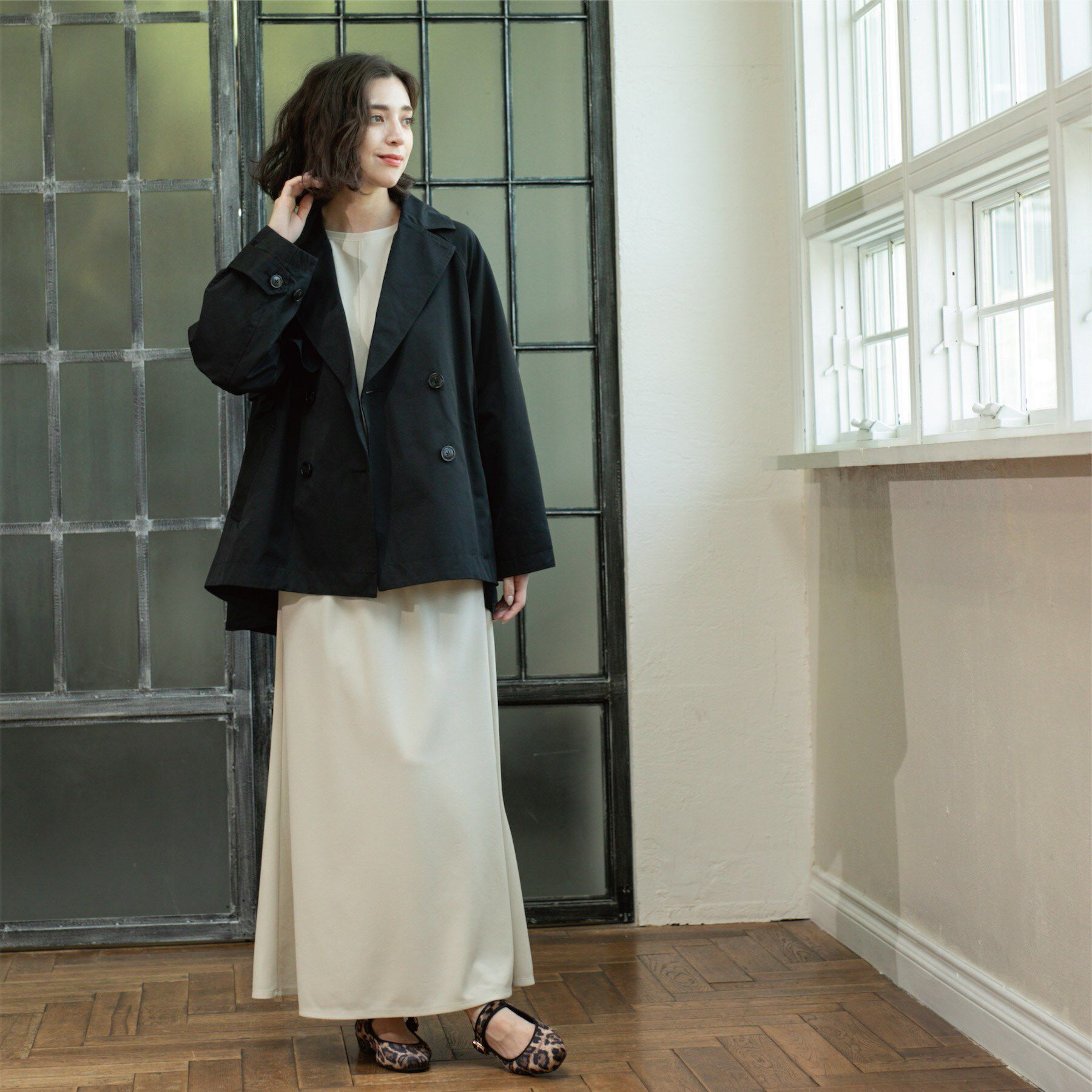 OPAQUE.CLIP「フレアミドルトレンチコート」|トレンチコート|