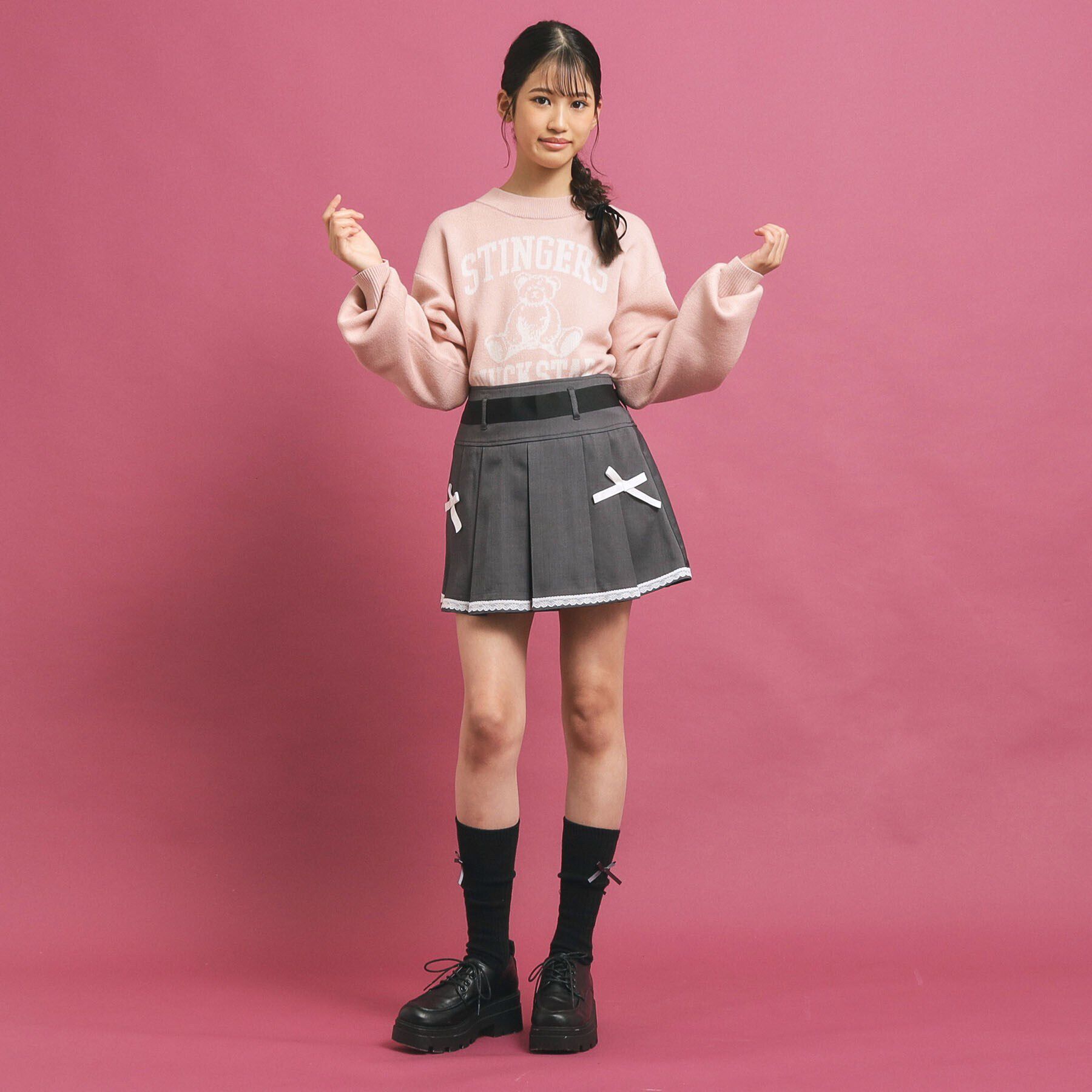 PINK-latte「【トレンド部発】かわいさ盛れる ベルト付きプリーツスカート」|スカート|