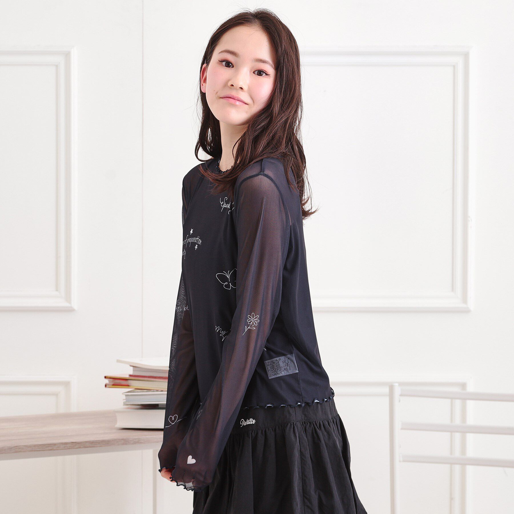 PINK-latte「【セットアイテム】プリントシアープルオーバー＋キャミ」|Tシャツ・カットソー|