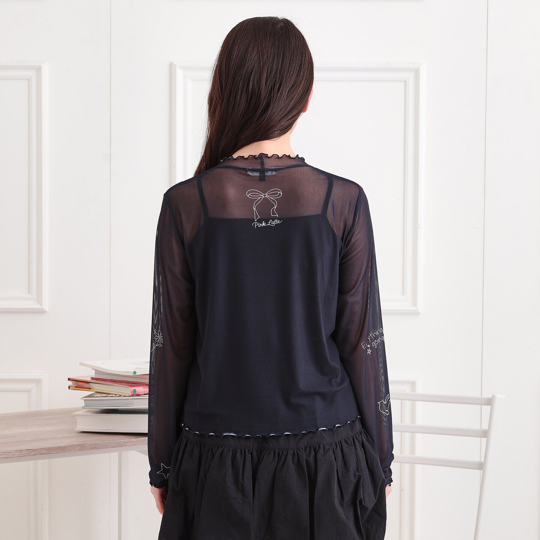 PINK-latte「【セットアイテム】プリントシアープルオーバー＋キャミ」|Tシャツ・カットソー|