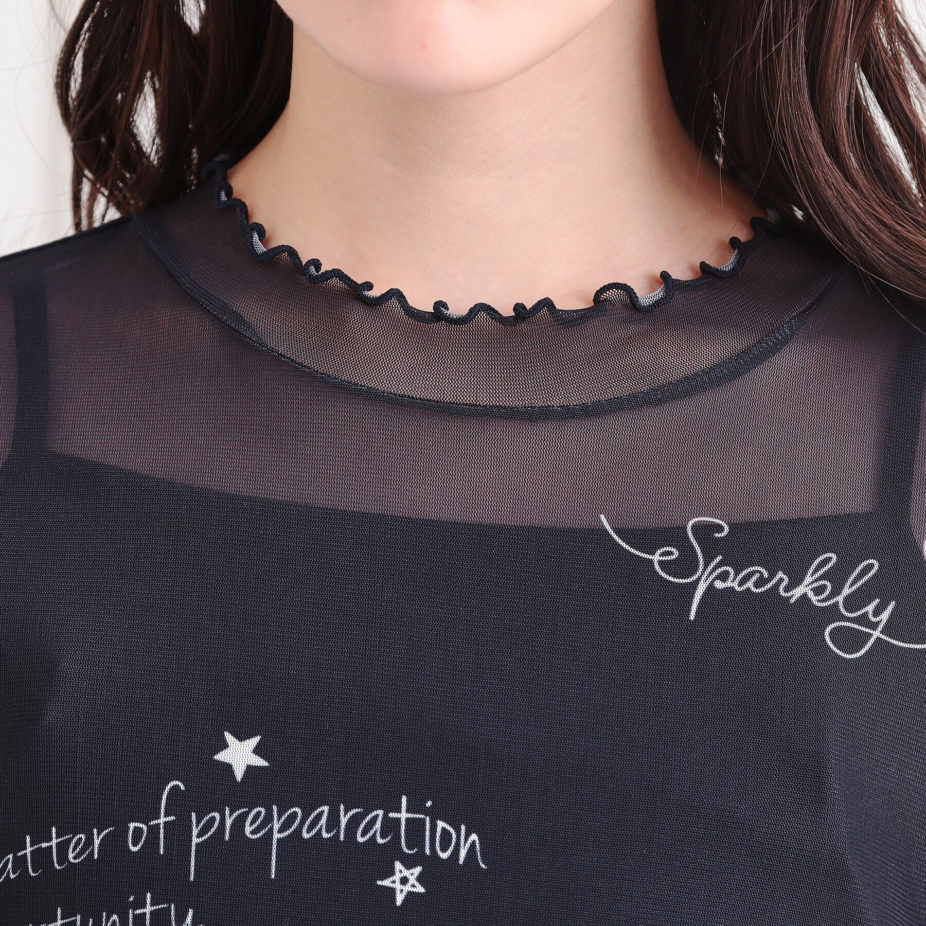 PINK-latte「【セットアイテム】プリントシアープルオーバー＋キャミ」|Tシャツ・カットソー|