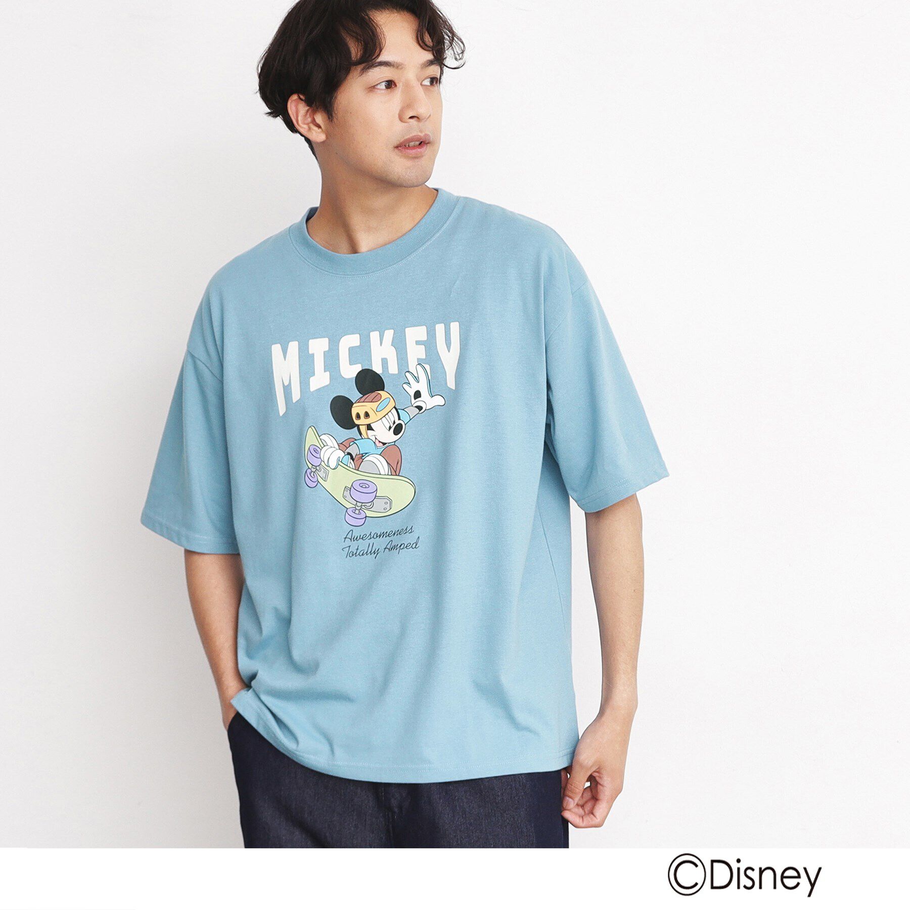 THE SHOP TK「【DISNEY/親子リンク】ミッキーマウス　ディズニー半袖Ｔシャツ」|Tシャツ・カットソー|サックスブルー(19