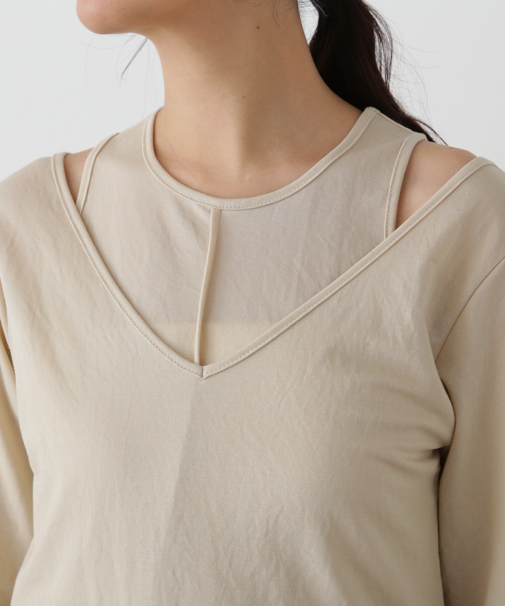  「タンク&times;ロンTレイヤードカットソー」|Tシャツ・カットソー|