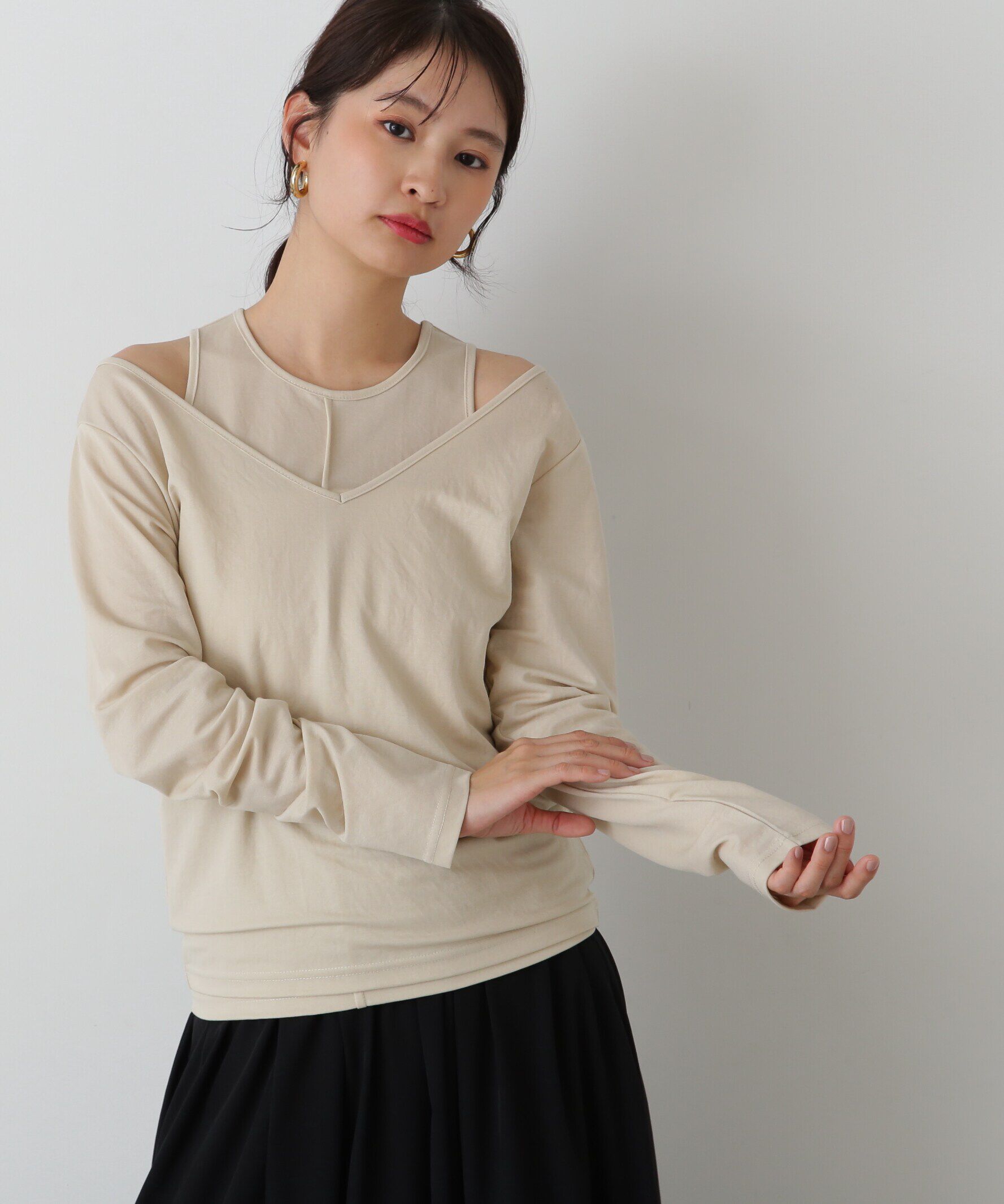  「タンク&times;ロンTレイヤードカットソー」|Tシャツ・カットソー|