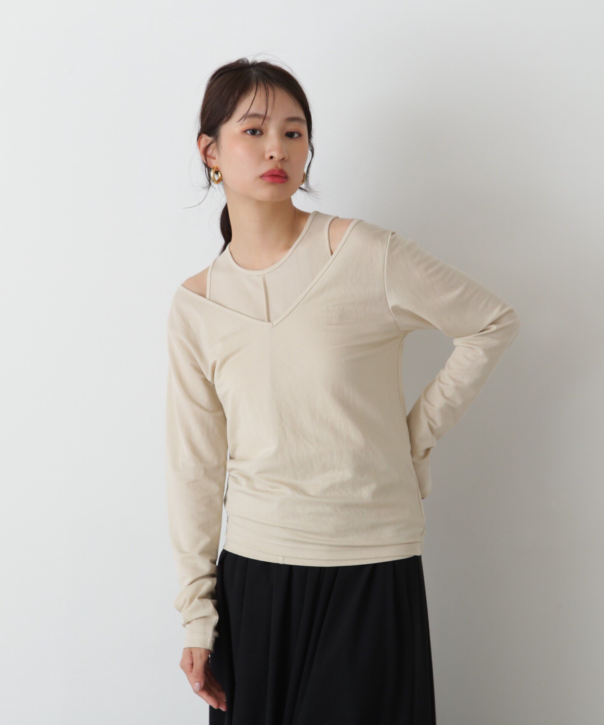  「タンク&times;ロンTレイヤードカットソー」|Tシャツ・カットソー|