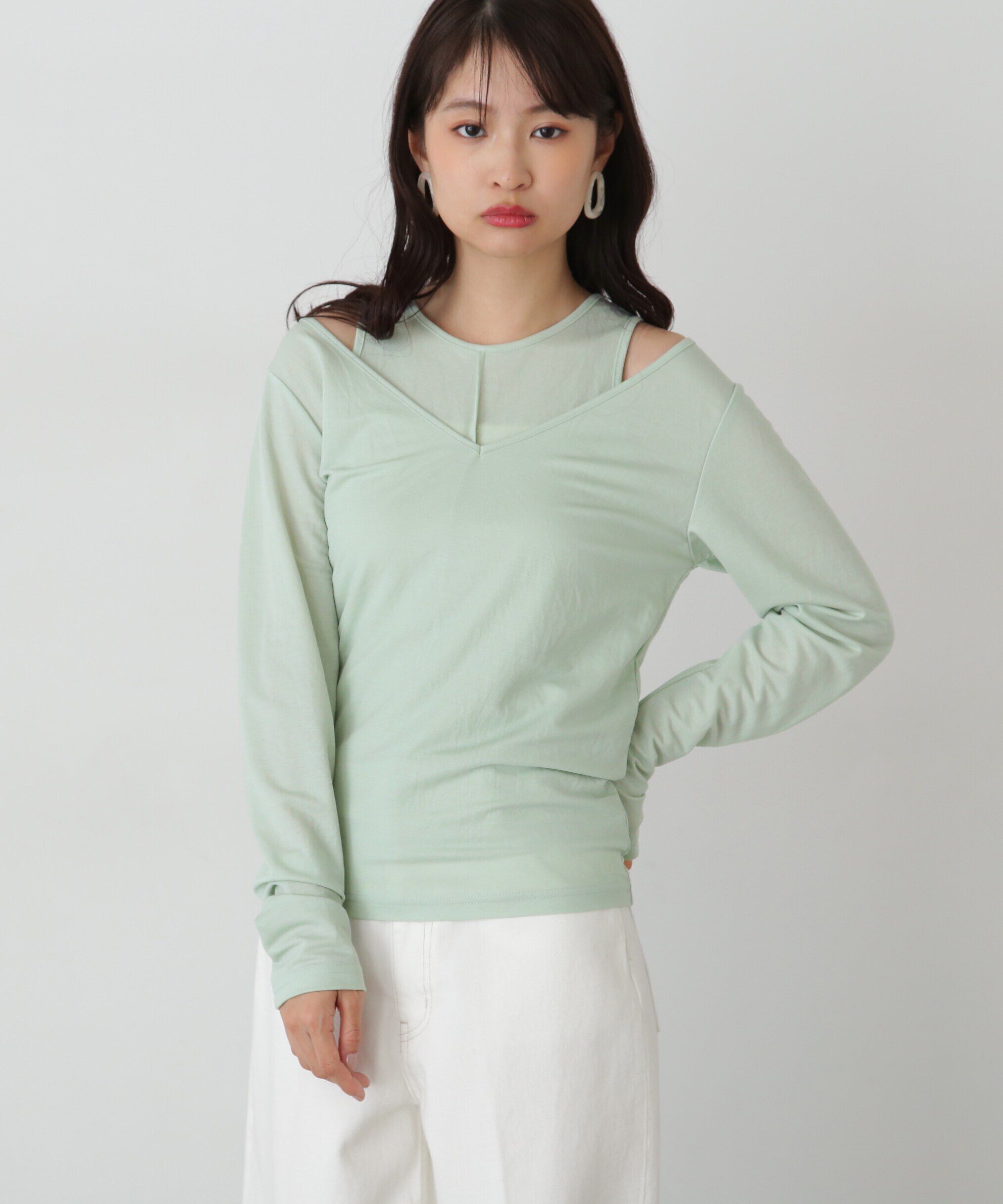  「タンク&times;ロンTレイヤードカットソー」|Tシャツ・カットソー|