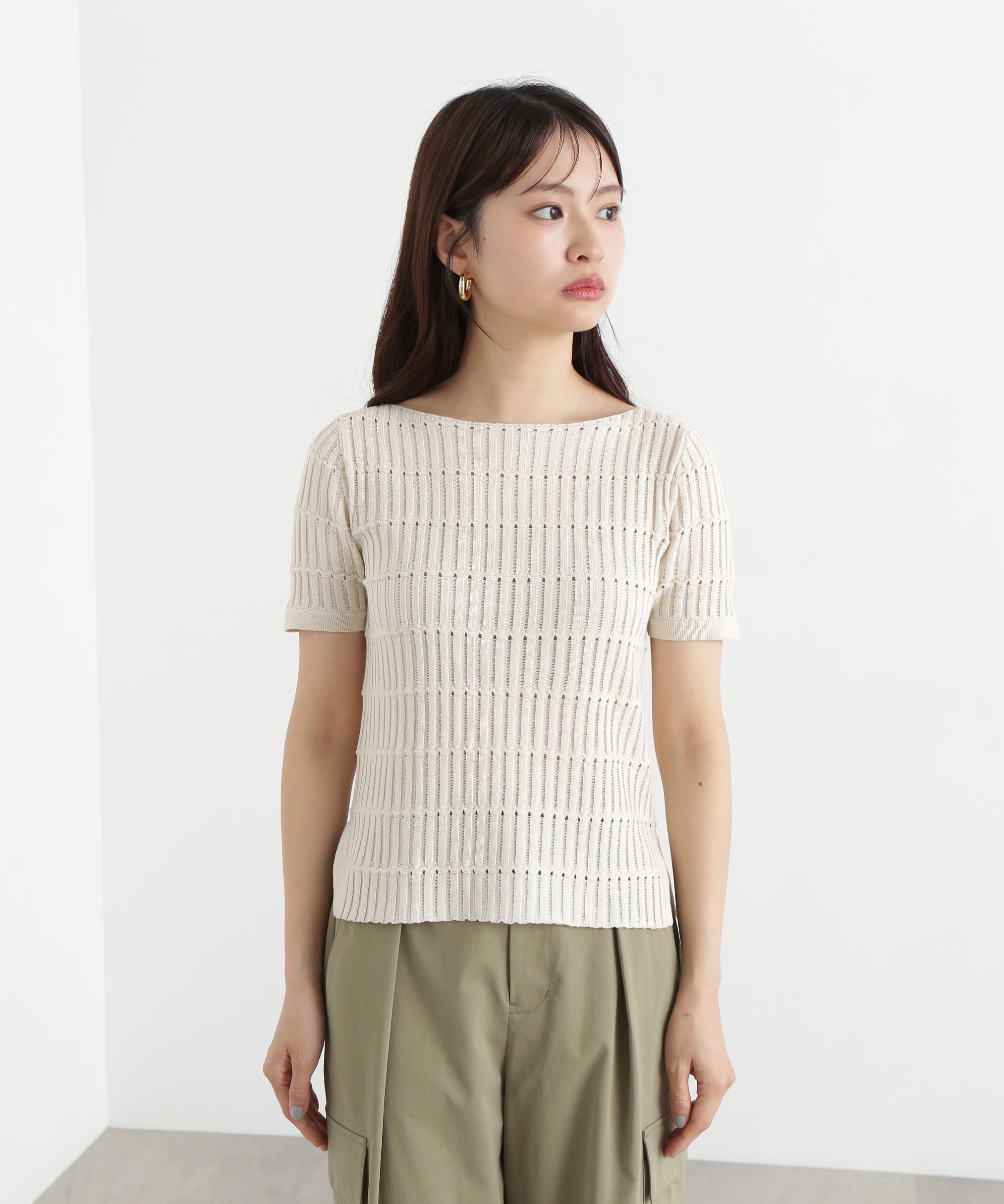  「ハリヌキ変形リブニット」|ニット・セーター|