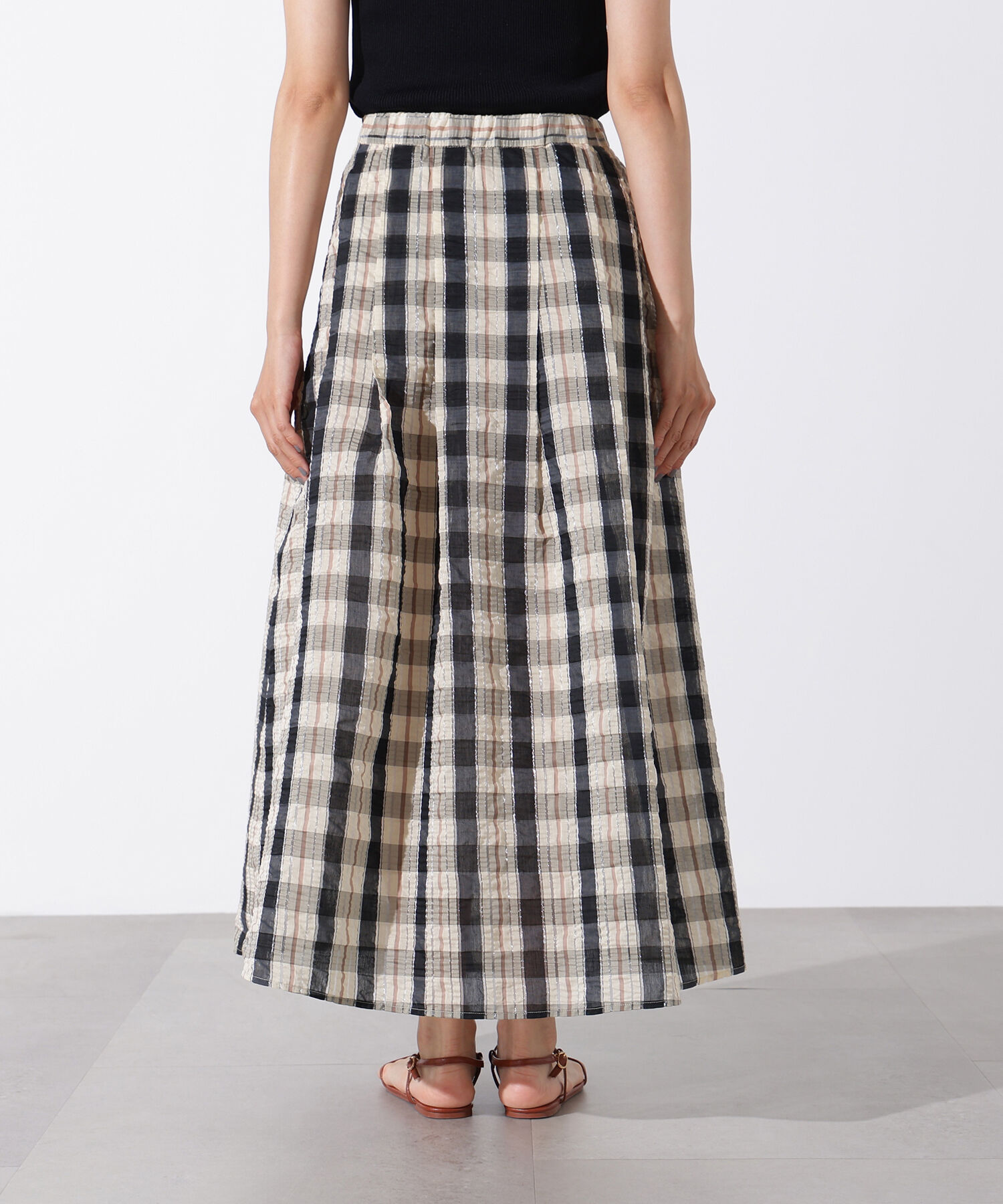  「シアーチェックフレアスカート」|スカート|