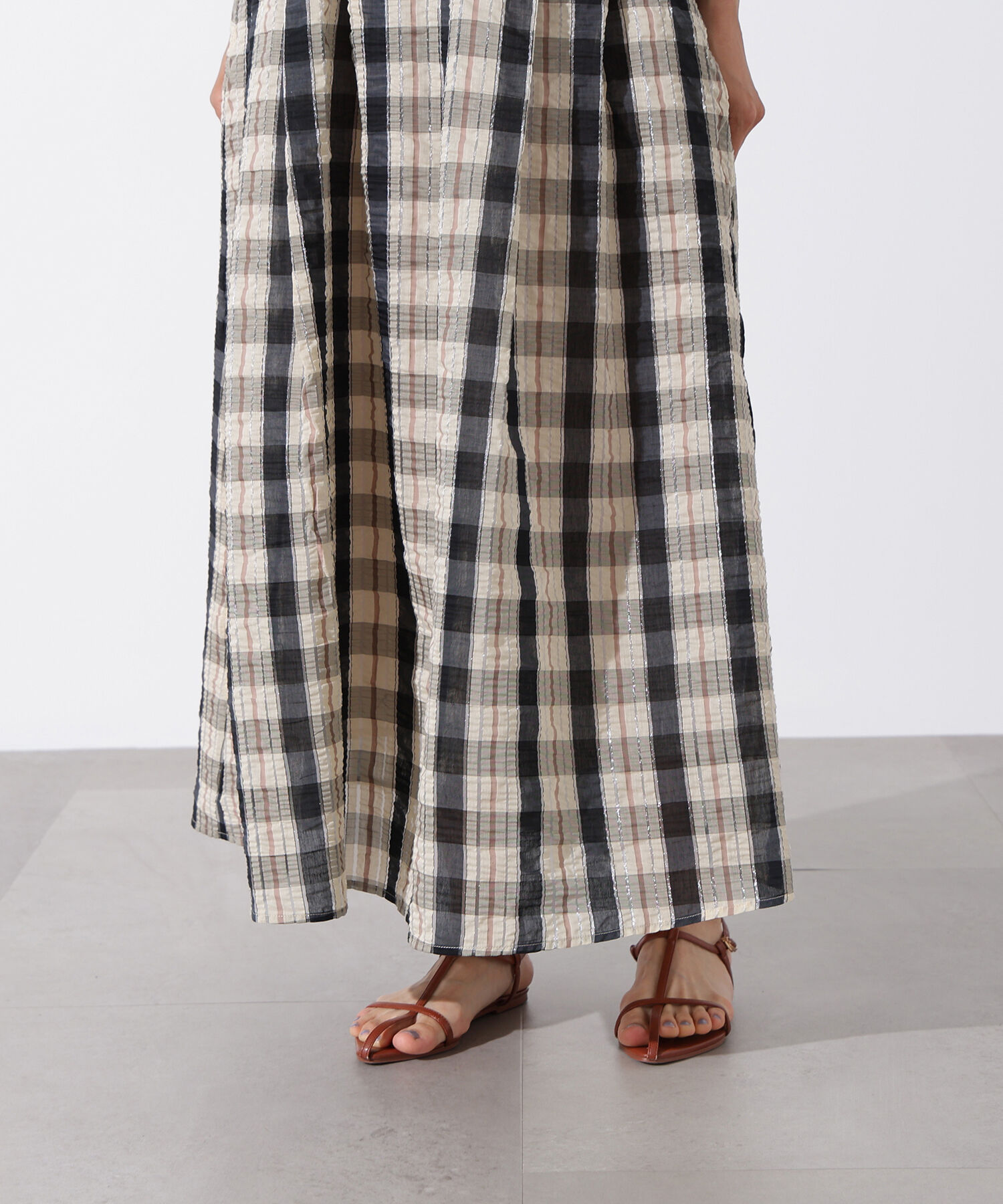  「シアーチェックフレアスカート」|スカート|