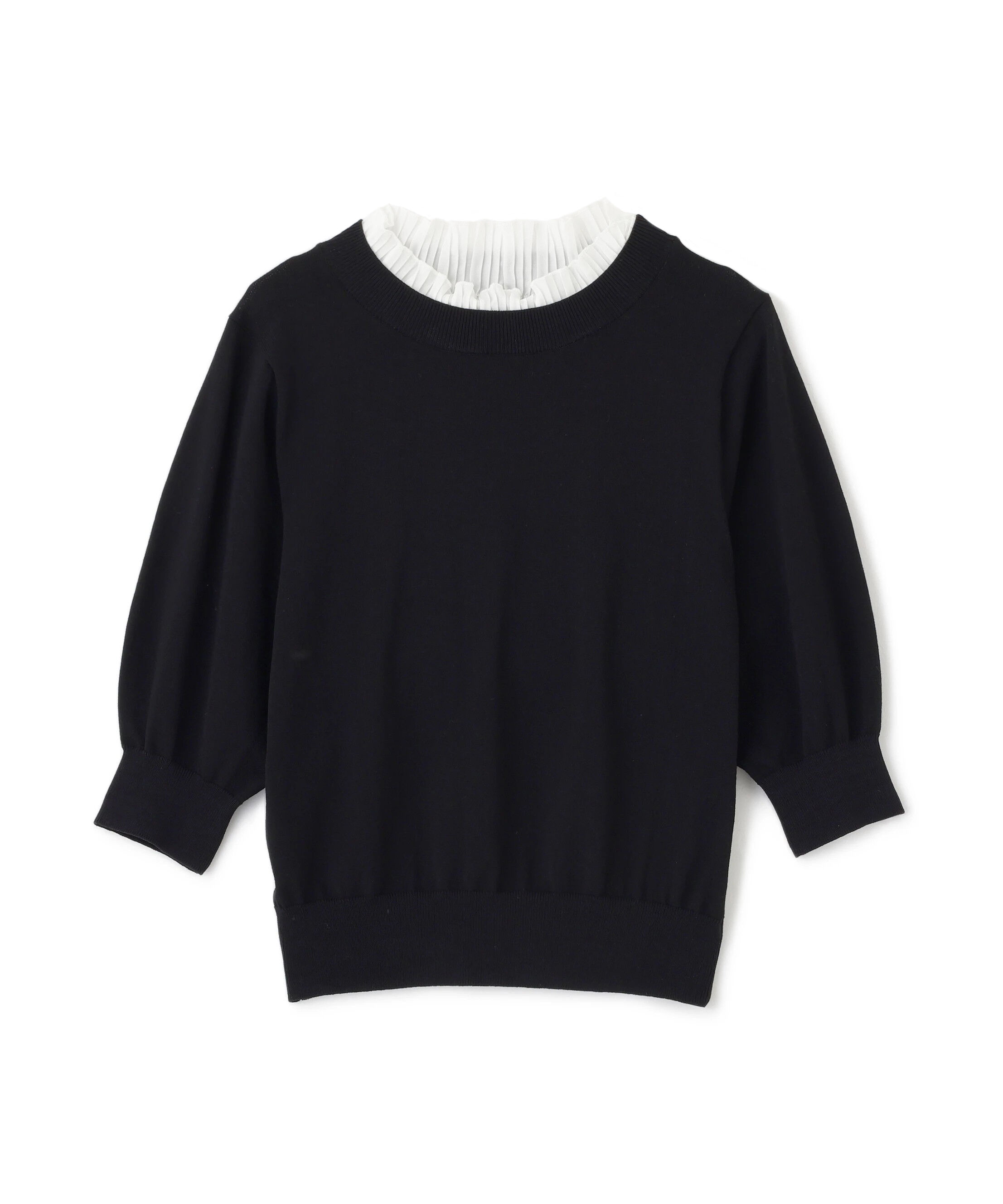  「フリルネックフォルムスリーブニット」|ニット・セーター|