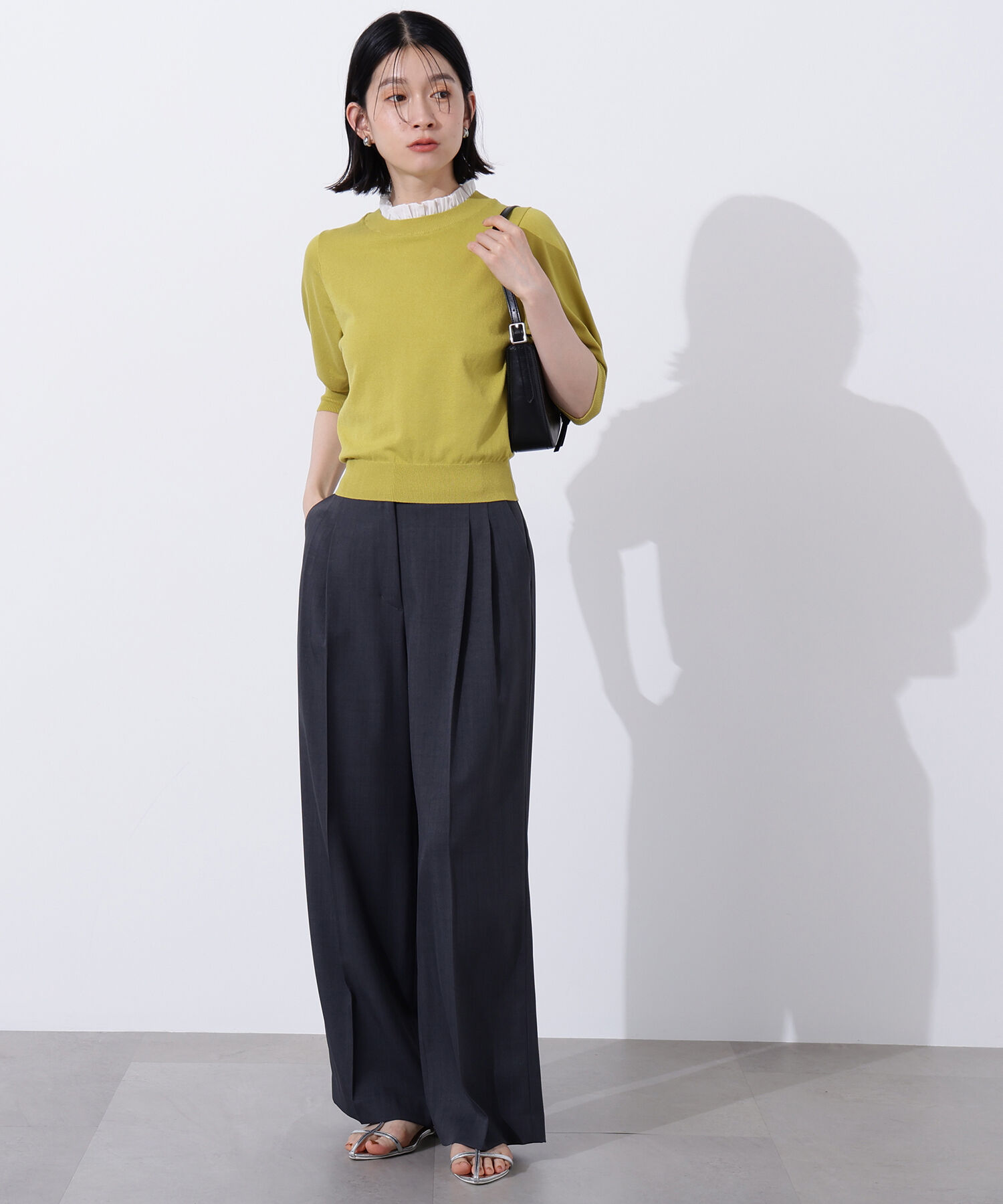  「フリルネックフォルムスリーブニット」|ニット・セーター|