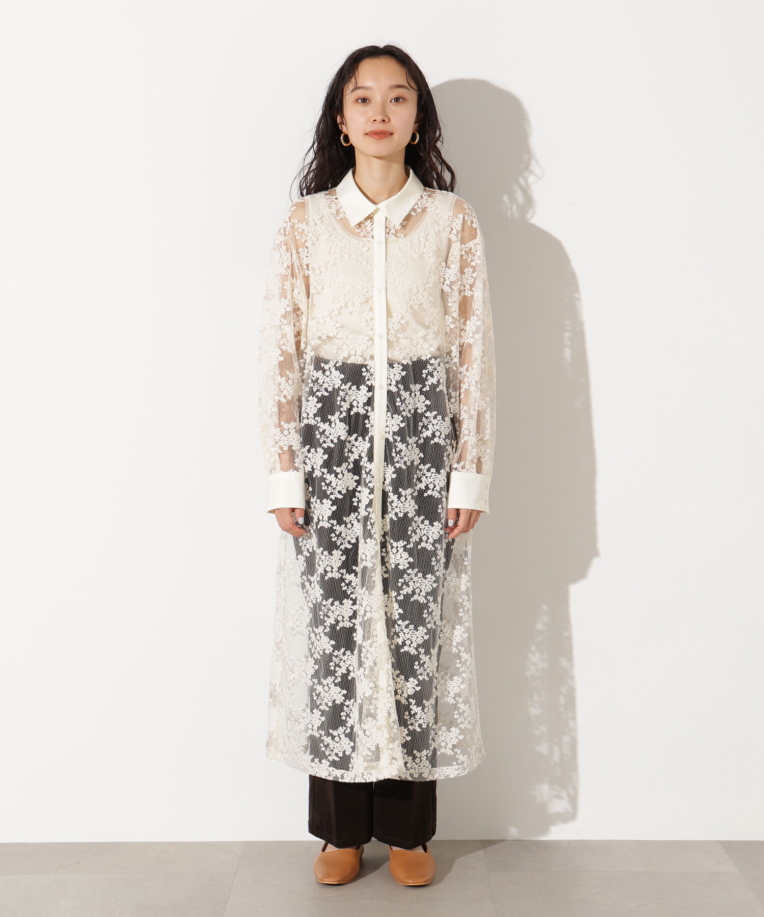  「レースクレリックシャツワンピース」|ワンピース|