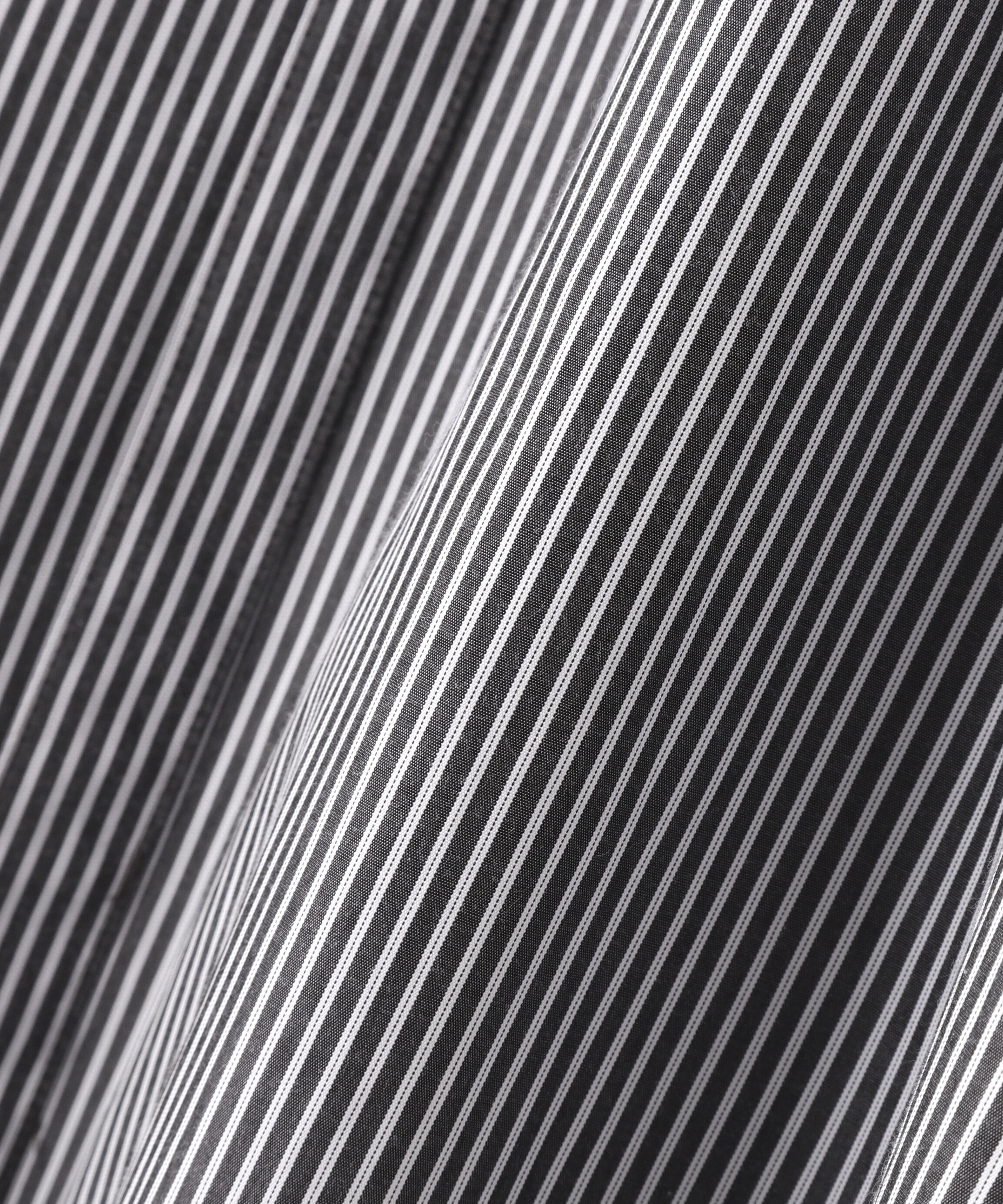  「ギャザースリーブストライプシャツワンピース」|ワンピース|