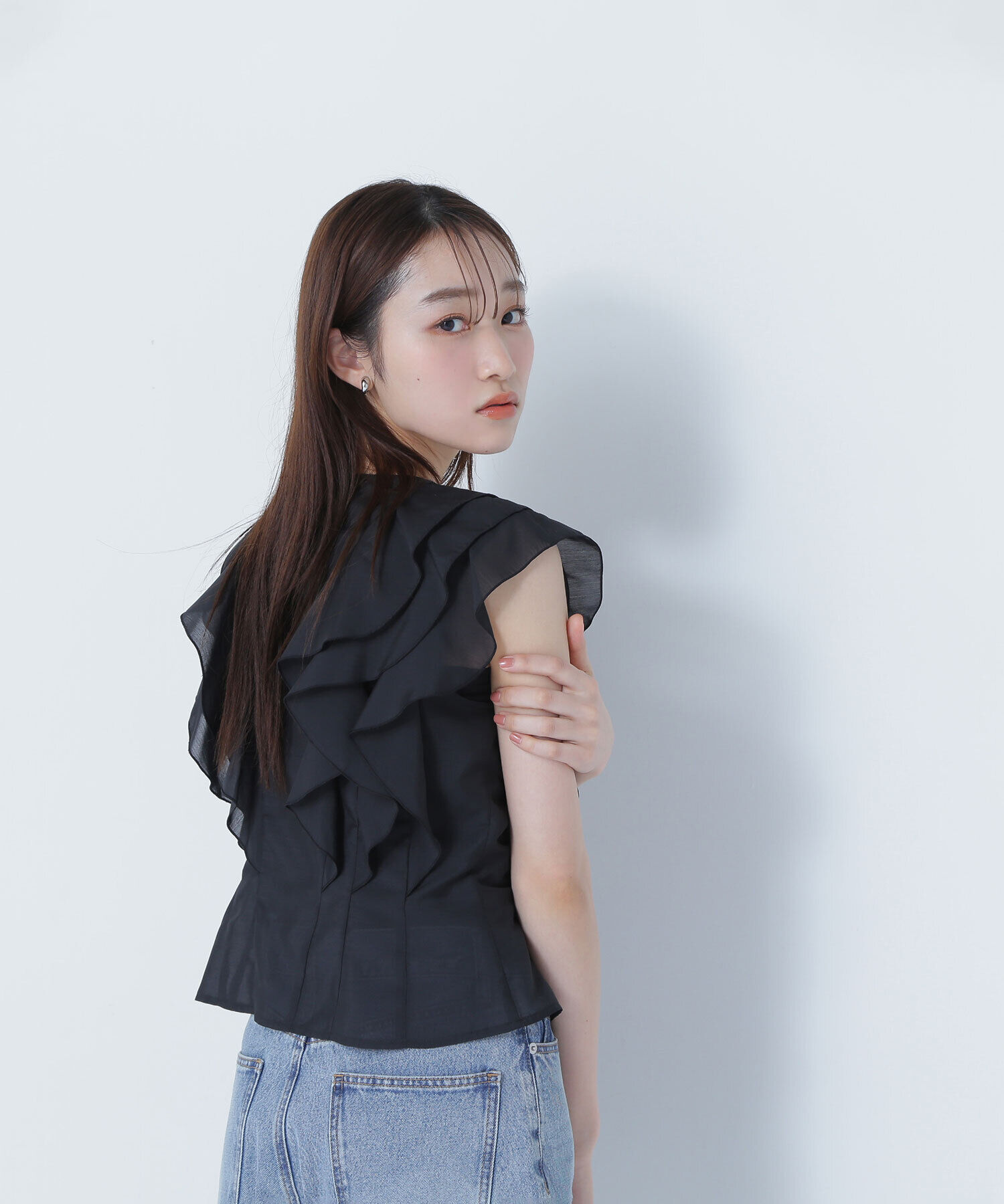  「シアーラッフルフリルブラウス」|シャツ・ブラウス|
