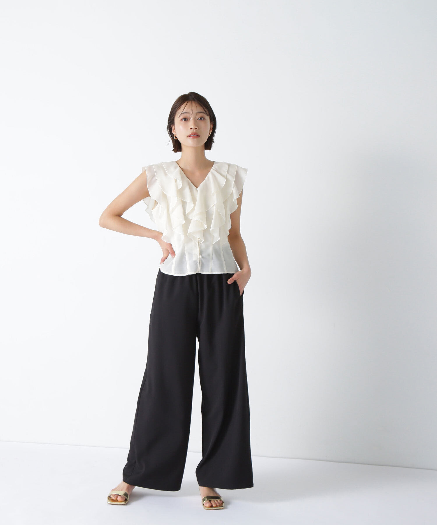  「シアーラッフルフリルブラウス」|シャツ・ブラウス|