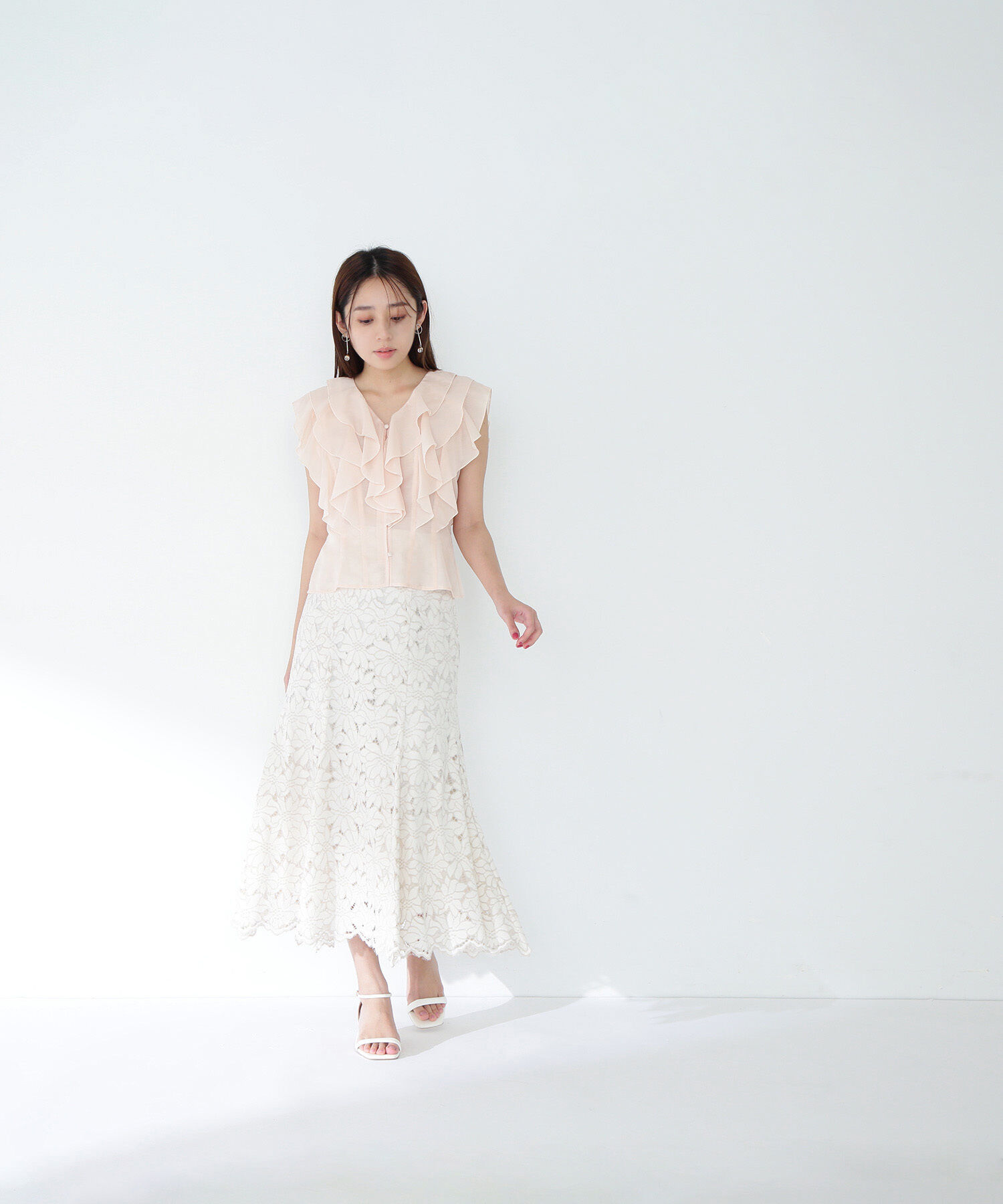  「シアーラッフルフリルブラウス」|シャツ・ブラウス|