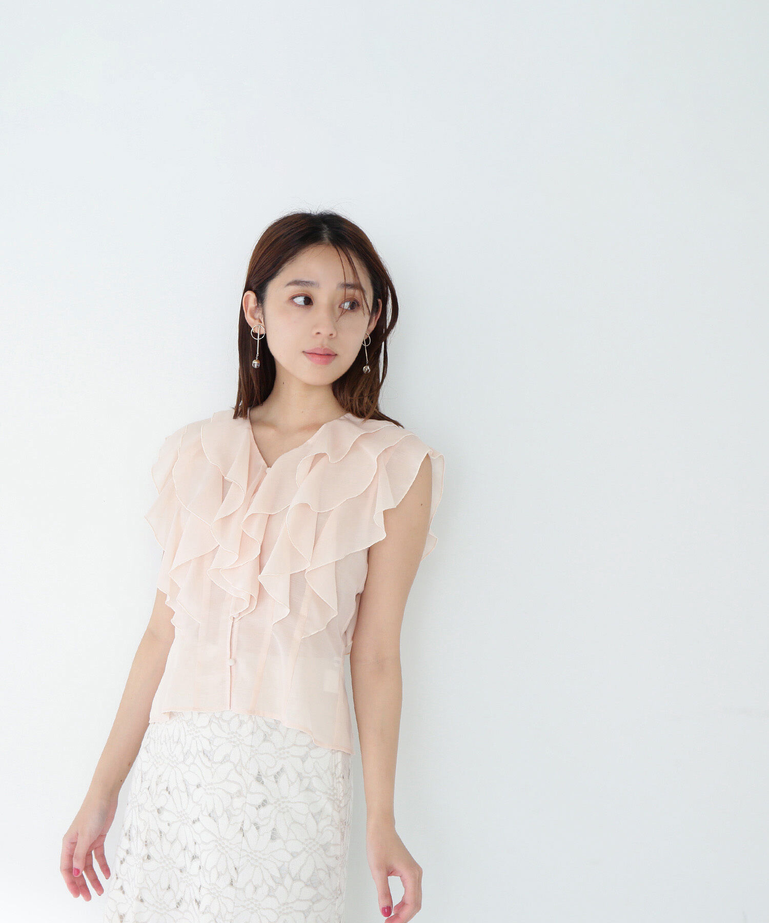  「シアーラッフルフリルブラウス」|シャツ・ブラウス|