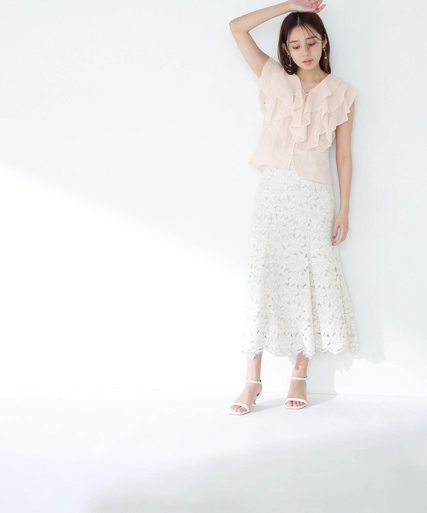  「シアーラッフルフリルブラウス」|シャツ・ブラウス|