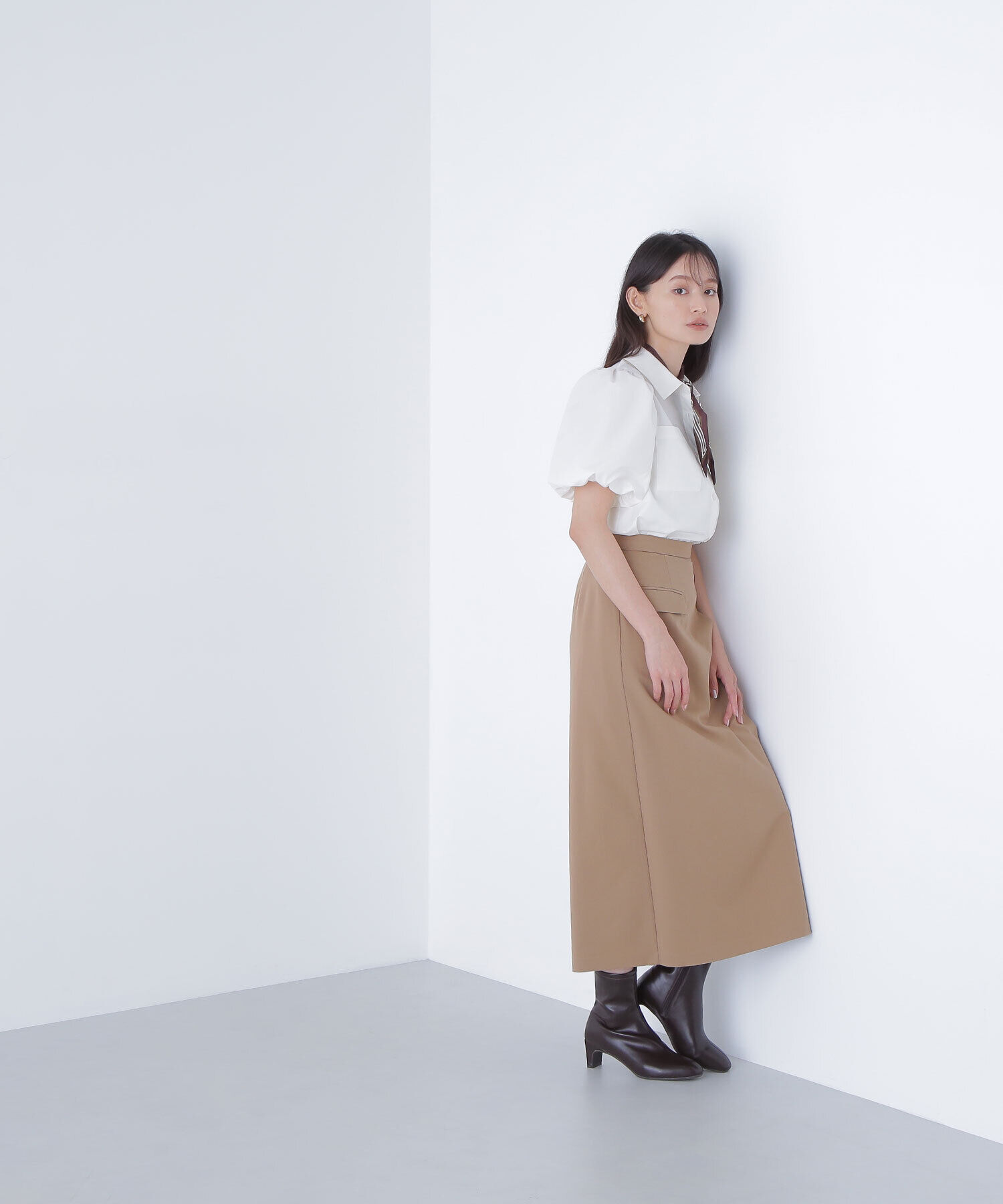  「スカーフ付バルーンスリーブシャツ」|シャツ・ブラウス|