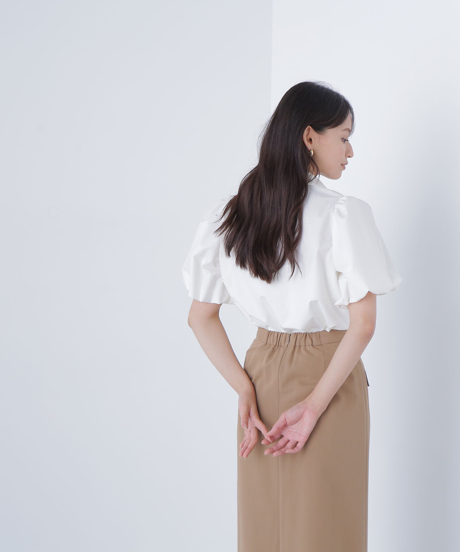  「スカーフ付バルーンスリーブシャツ」|シャツ・ブラウス|