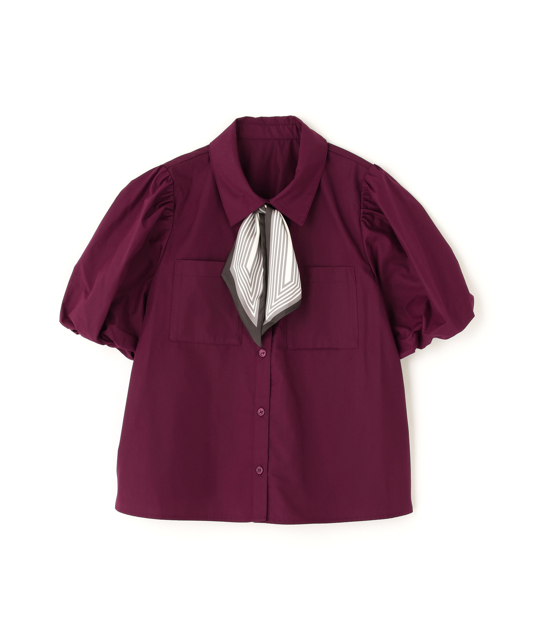  「スカーフ付バルーンスリーブシャツ」|シャツ・ブラウス|