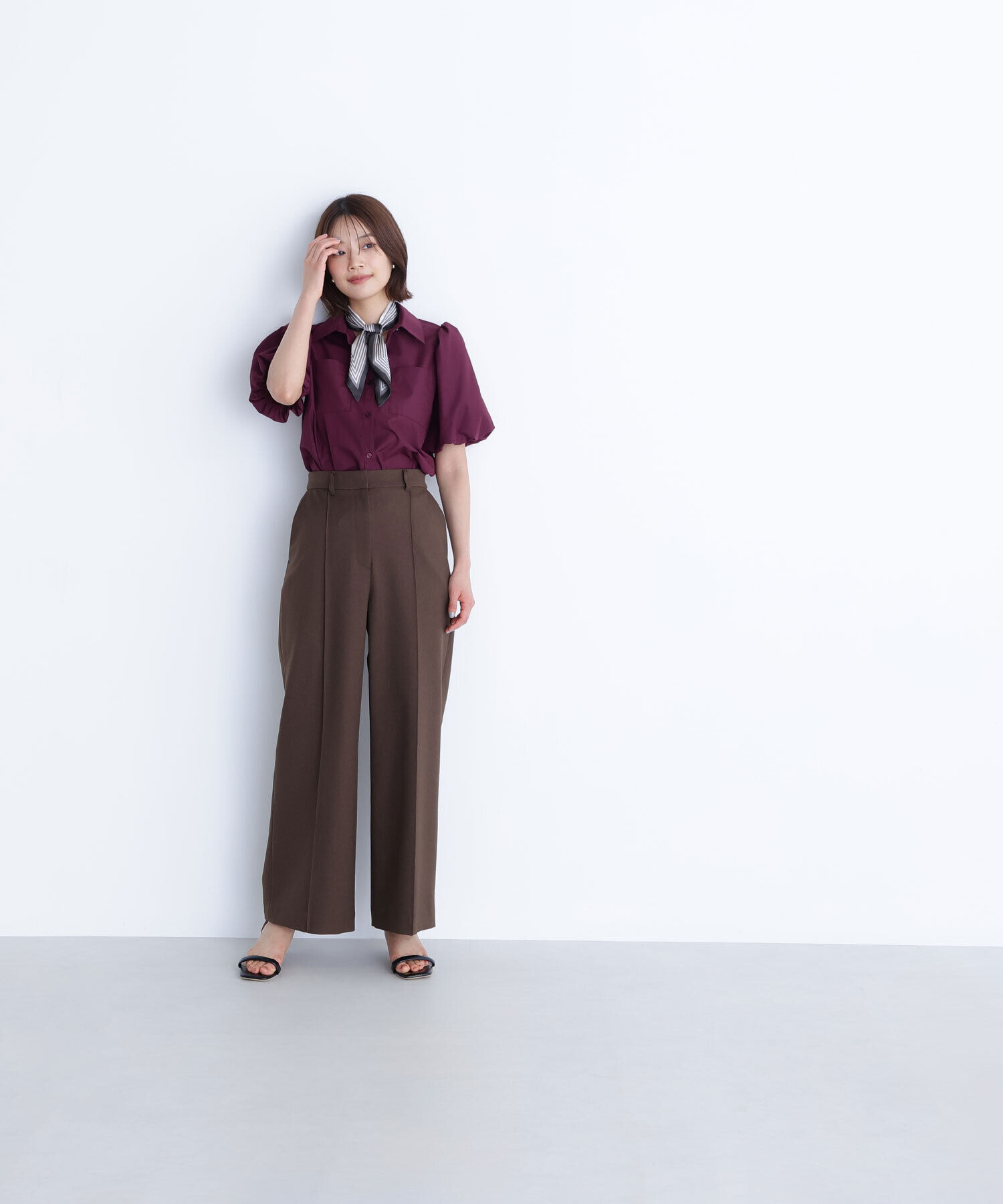  「スカーフ付バルーンスリーブシャツ」|シャツ・ブラウス|