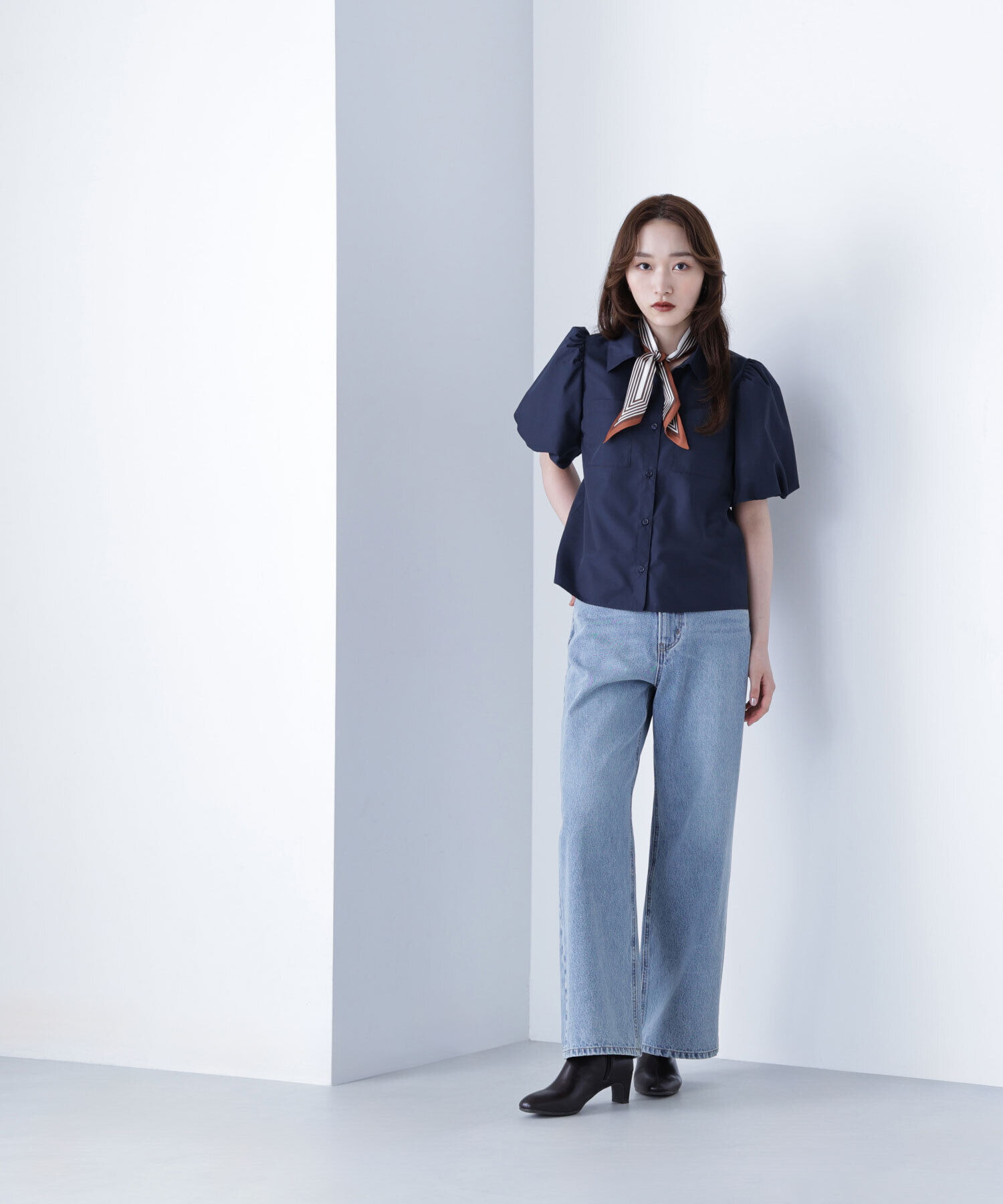  「スカーフ付バルーンスリーブシャツ」|シャツ・ブラウス|