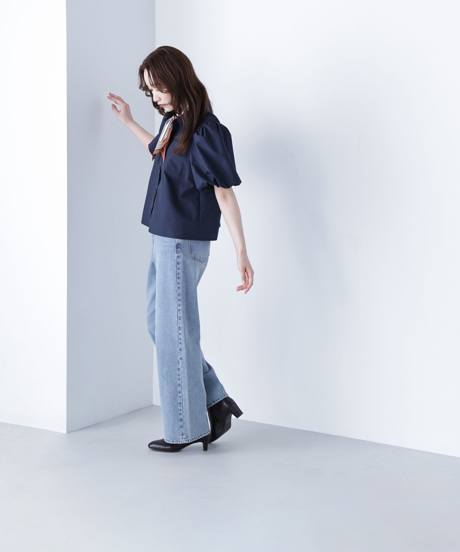  「スカーフ付バルーンスリーブシャツ」|シャツ・ブラウス|