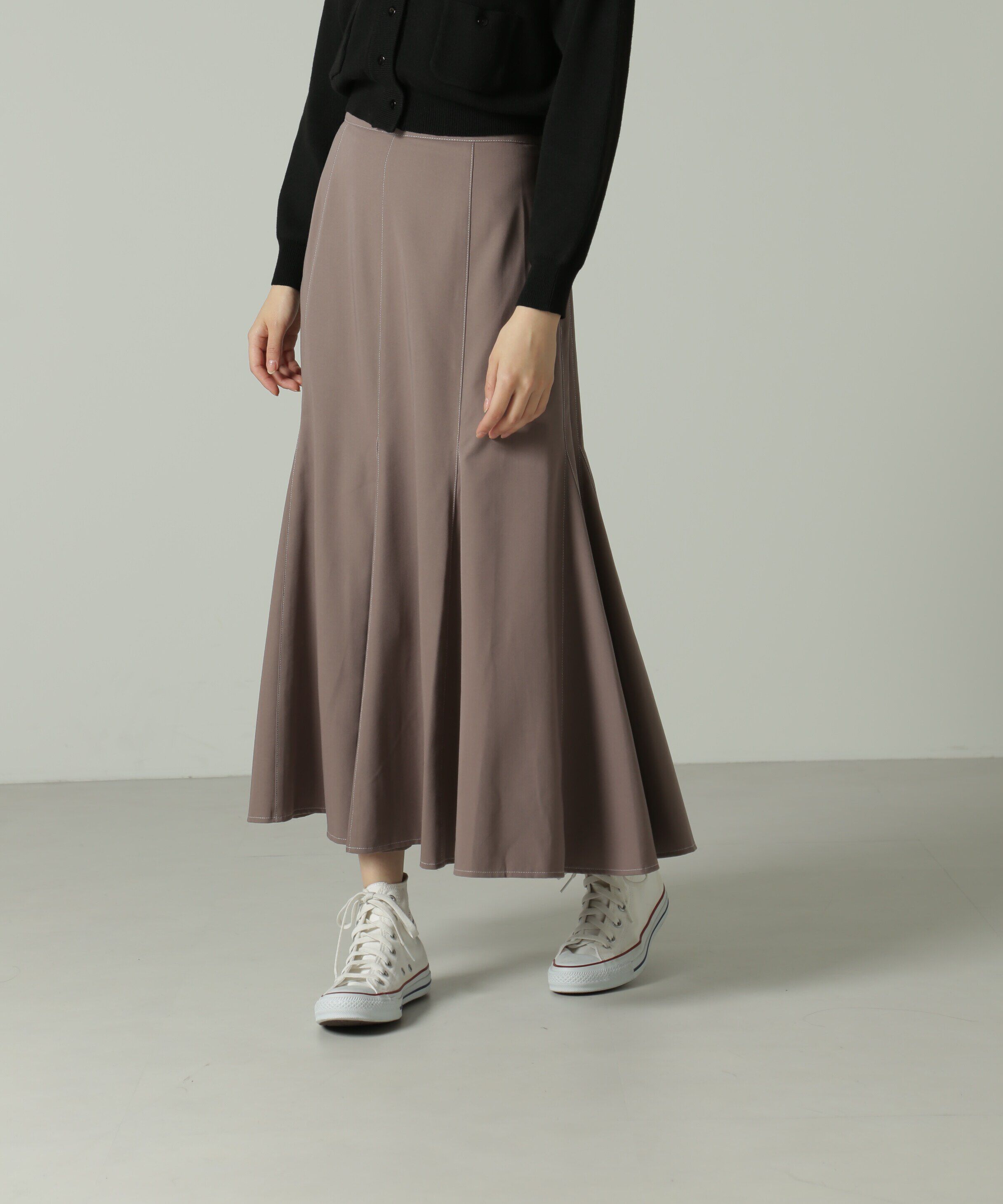  「[低身長サイズ/Sシリーズ]配色ステッチバックレースアップスカート」|スカート|