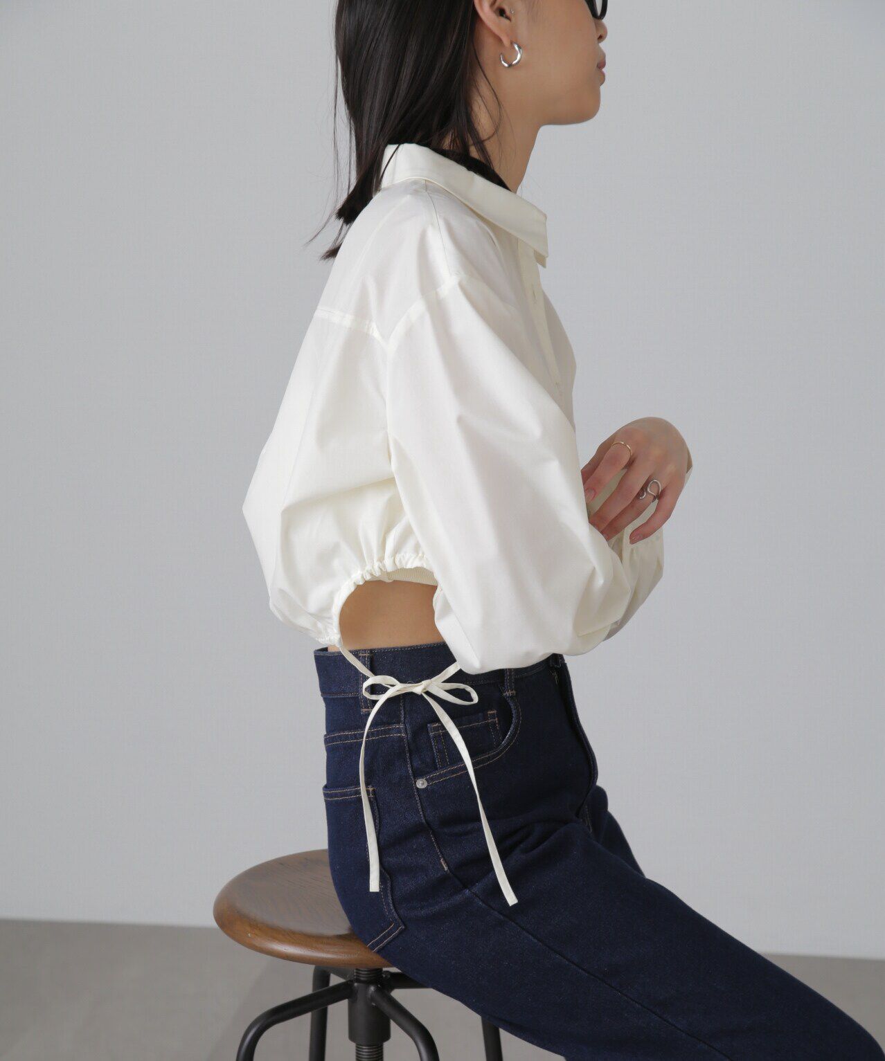  「裾ドロストカッティングショート丈シャツ」|シャツ・ブラウス|オフ