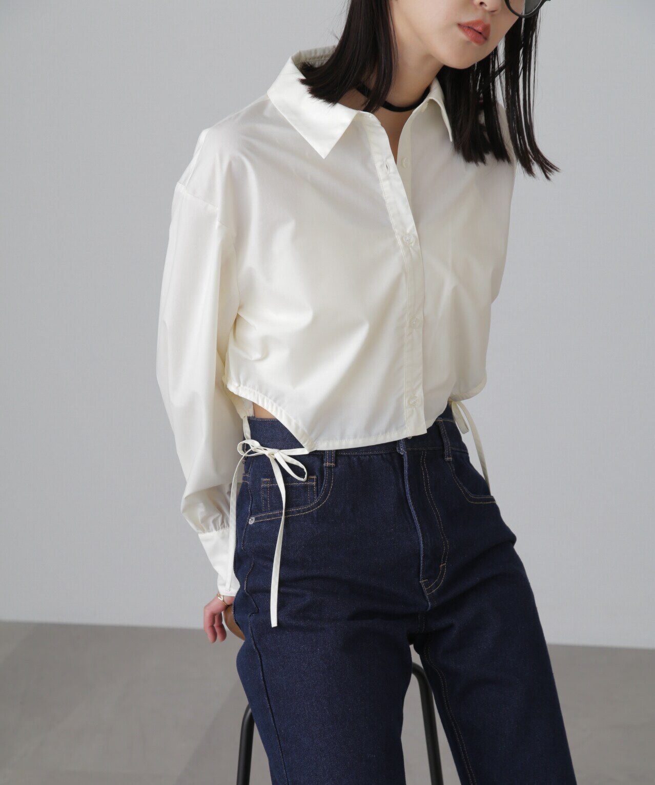  「裾ドロストカッティングショート丈シャツ」|シャツ・ブラウス|