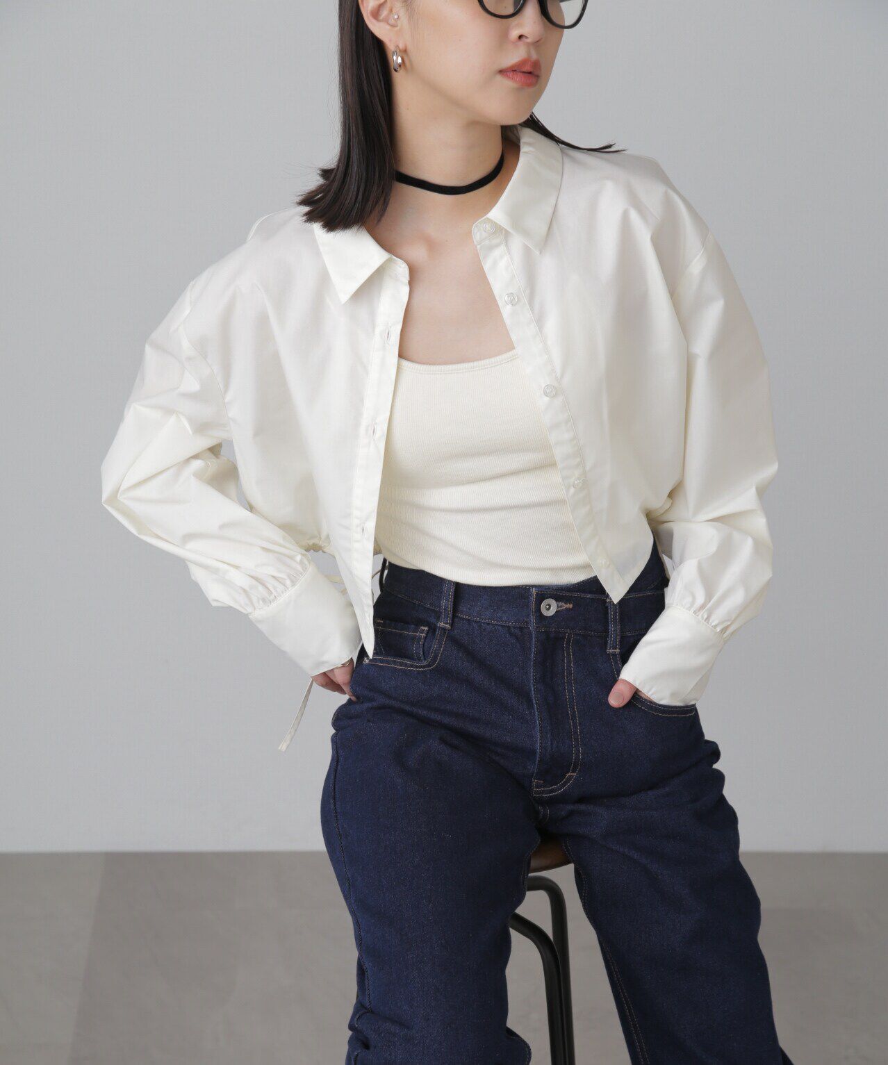  「裾ドロストカッティングショート丈シャツ」|シャツ・ブラウス|