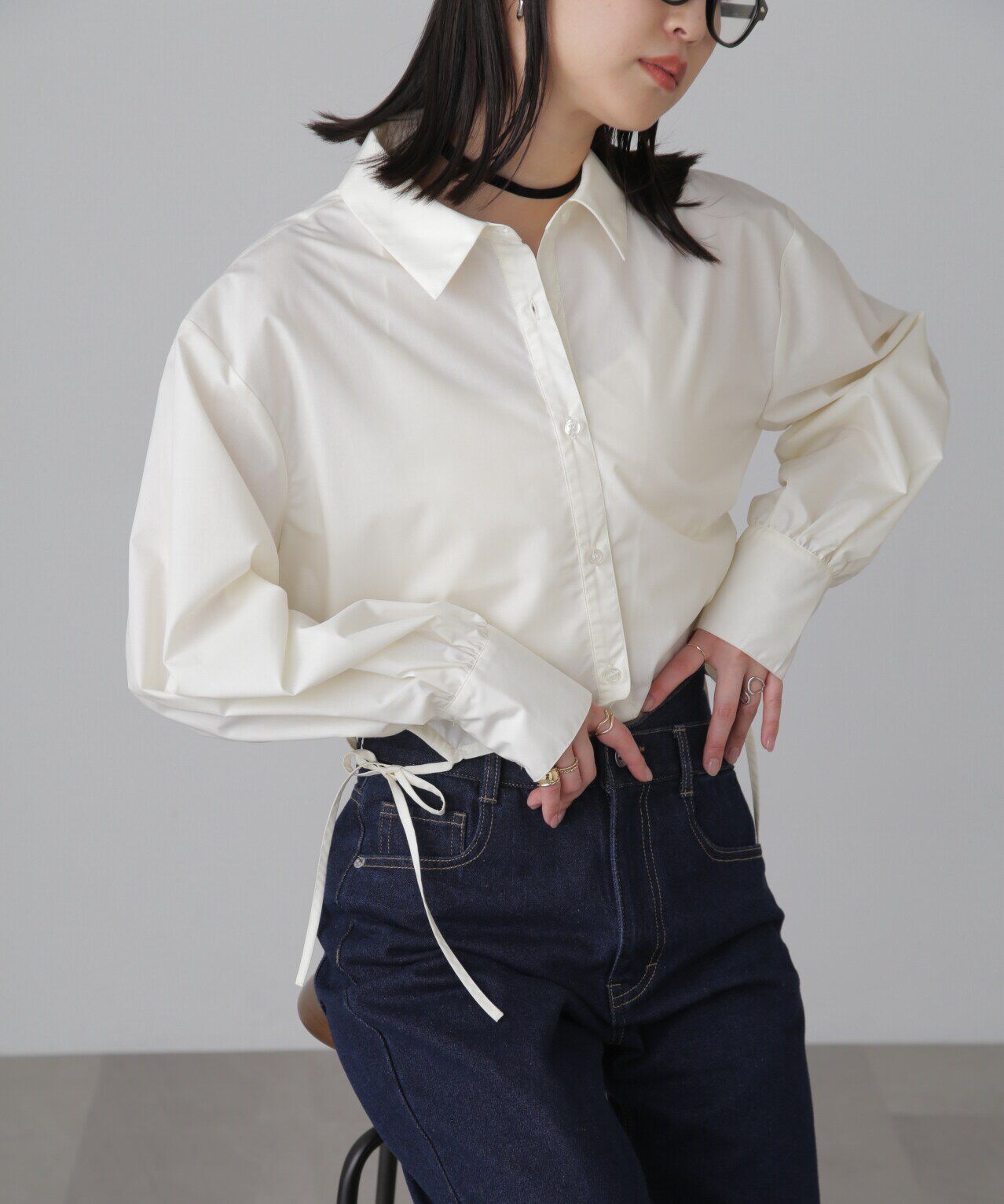  「裾ドロストカッティングショート丈シャツ」|シャツ・ブラウス|