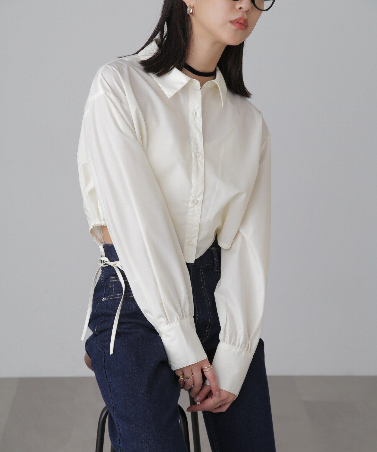  「裾ドロストカッティングショート丈シャツ」|シャツ・ブラウス|