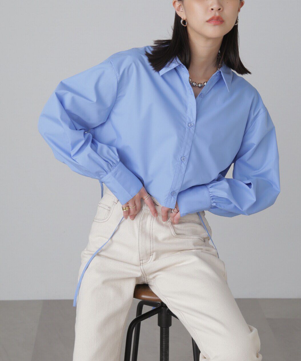  「裾ドロストカッティングショート丈シャツ」|シャツ・ブラウス|