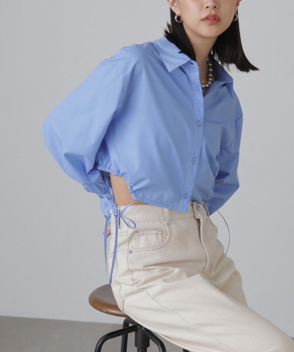  「裾ドロストカッティングショート丈シャツ」|シャツ・ブラウス|