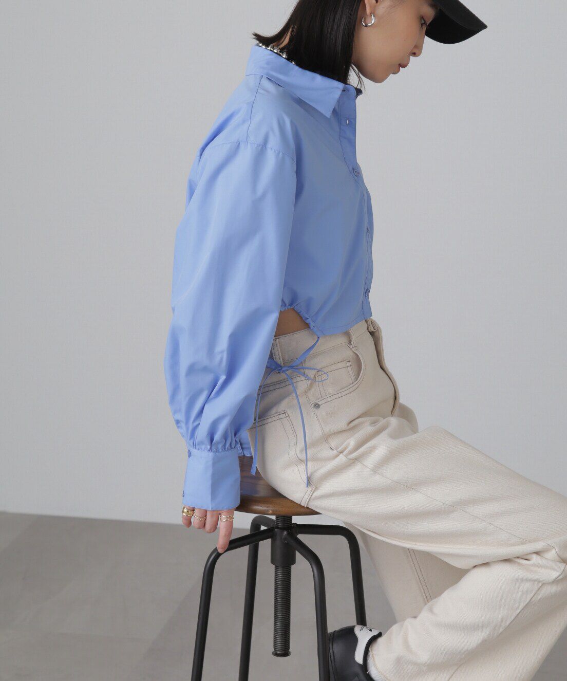  「裾ドロストカッティングショート丈シャツ」|シャツ・ブラウス|