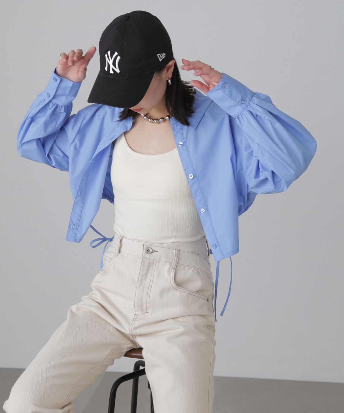  「裾ドロストカッティングショート丈シャツ」|シャツ・ブラウス|