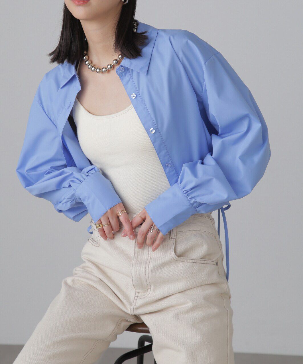  「裾ドロストカッティングショート丈シャツ」|シャツ・ブラウス|