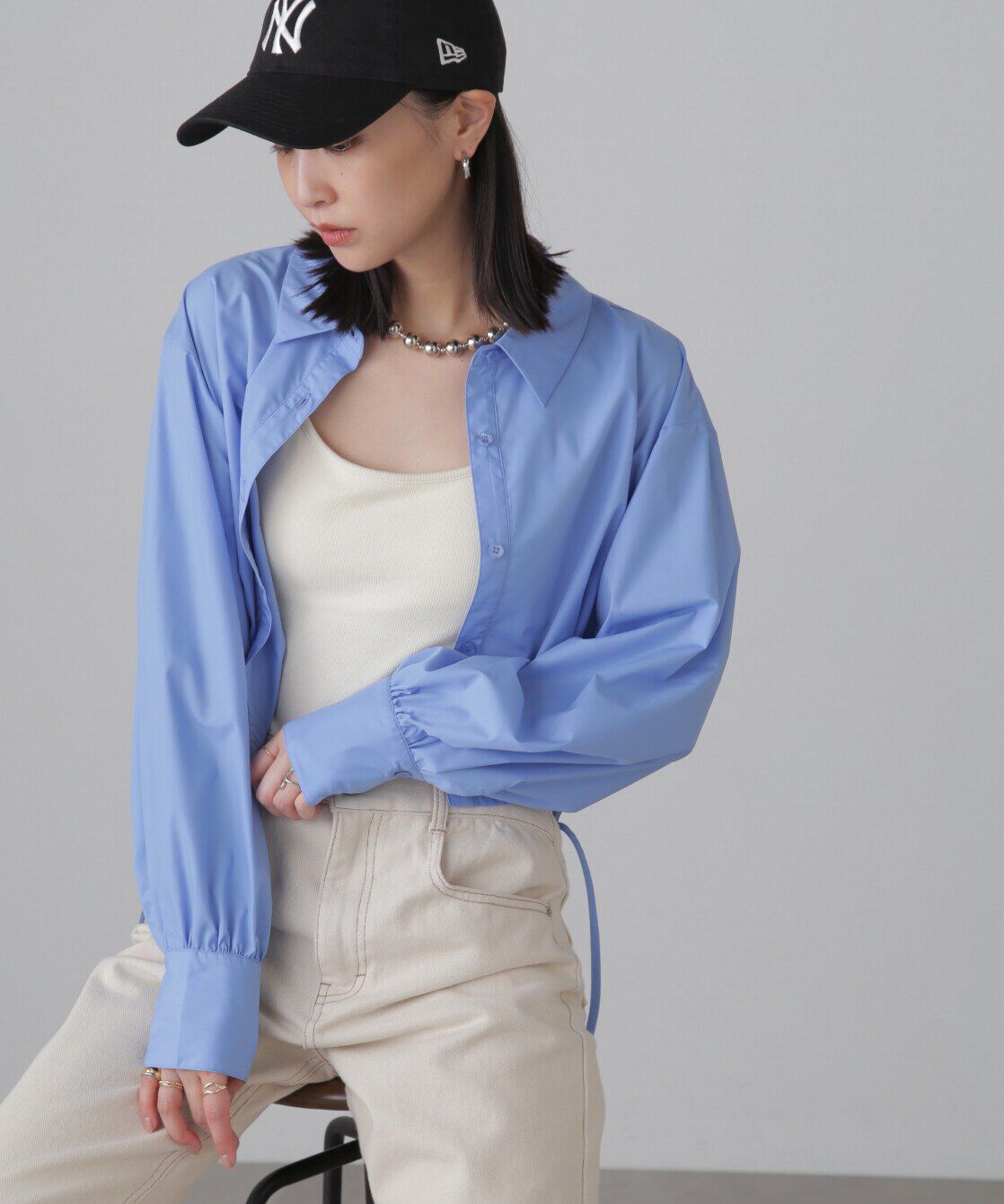  「裾ドロストカッティングショート丈シャツ」|シャツ・ブラウス|