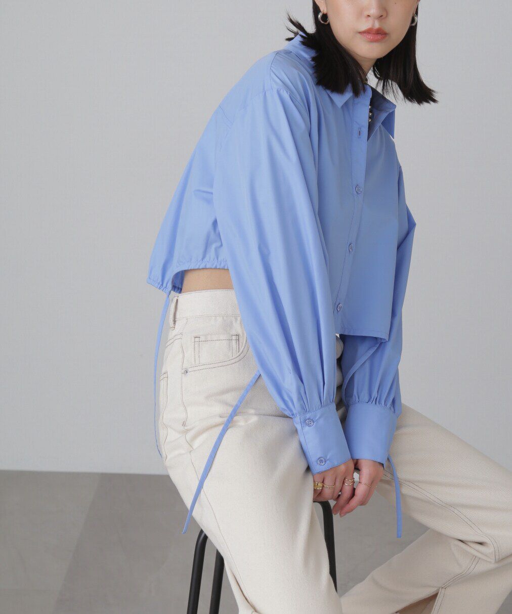  「裾ドロストカッティングショート丈シャツ」|シャツ・ブラウス|