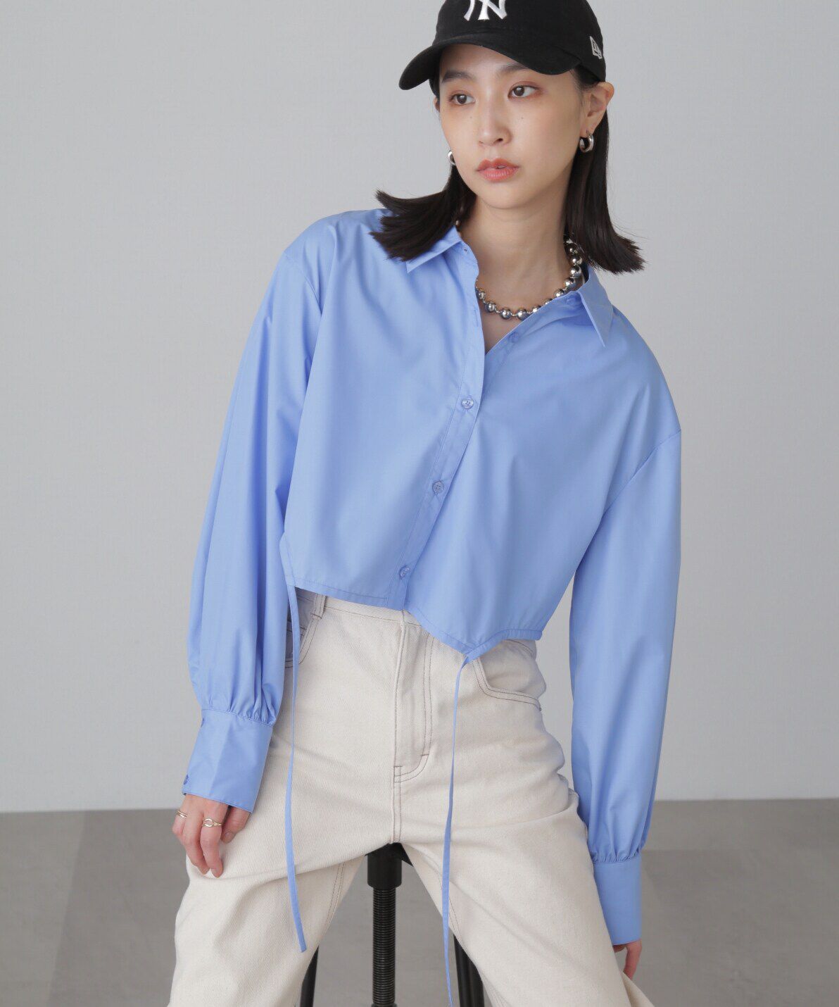  「裾ドロストカッティングショート丈シャツ」|シャツ・ブラウス|