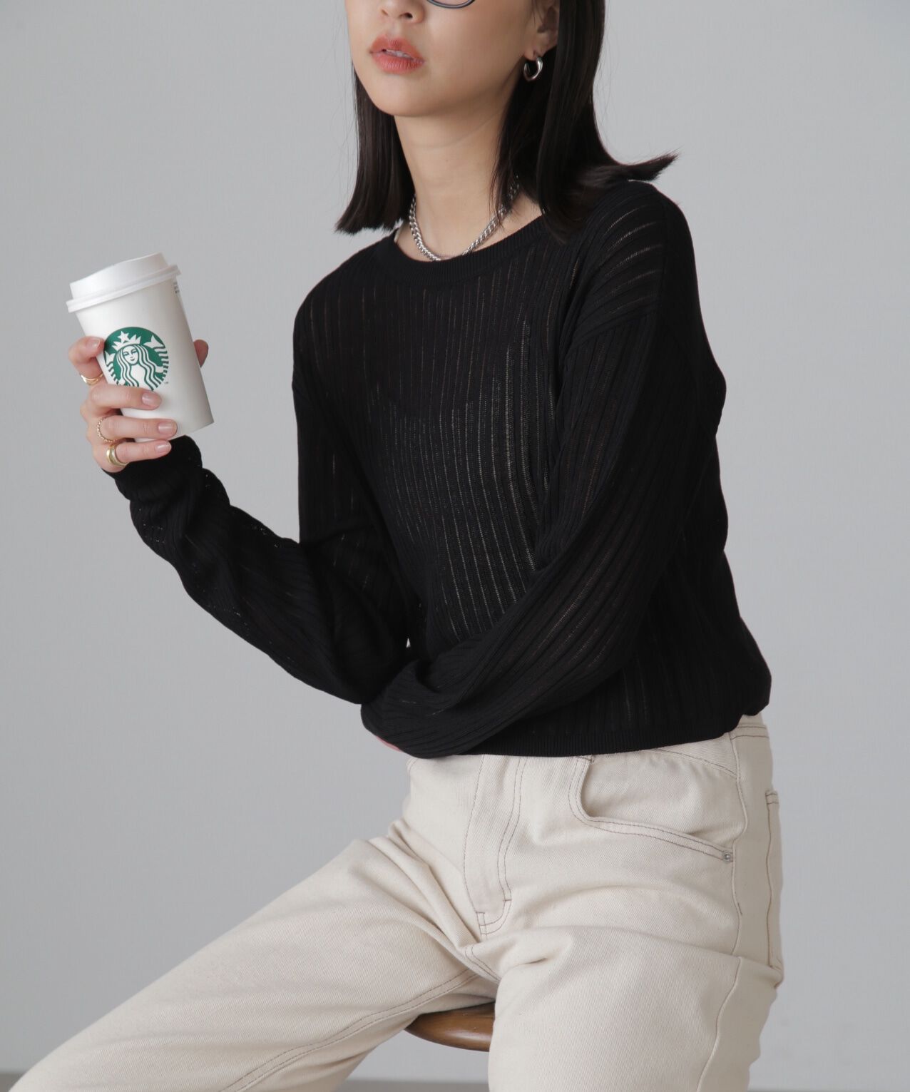  「前後2Wayメッシュニット」|ニット・セーター|