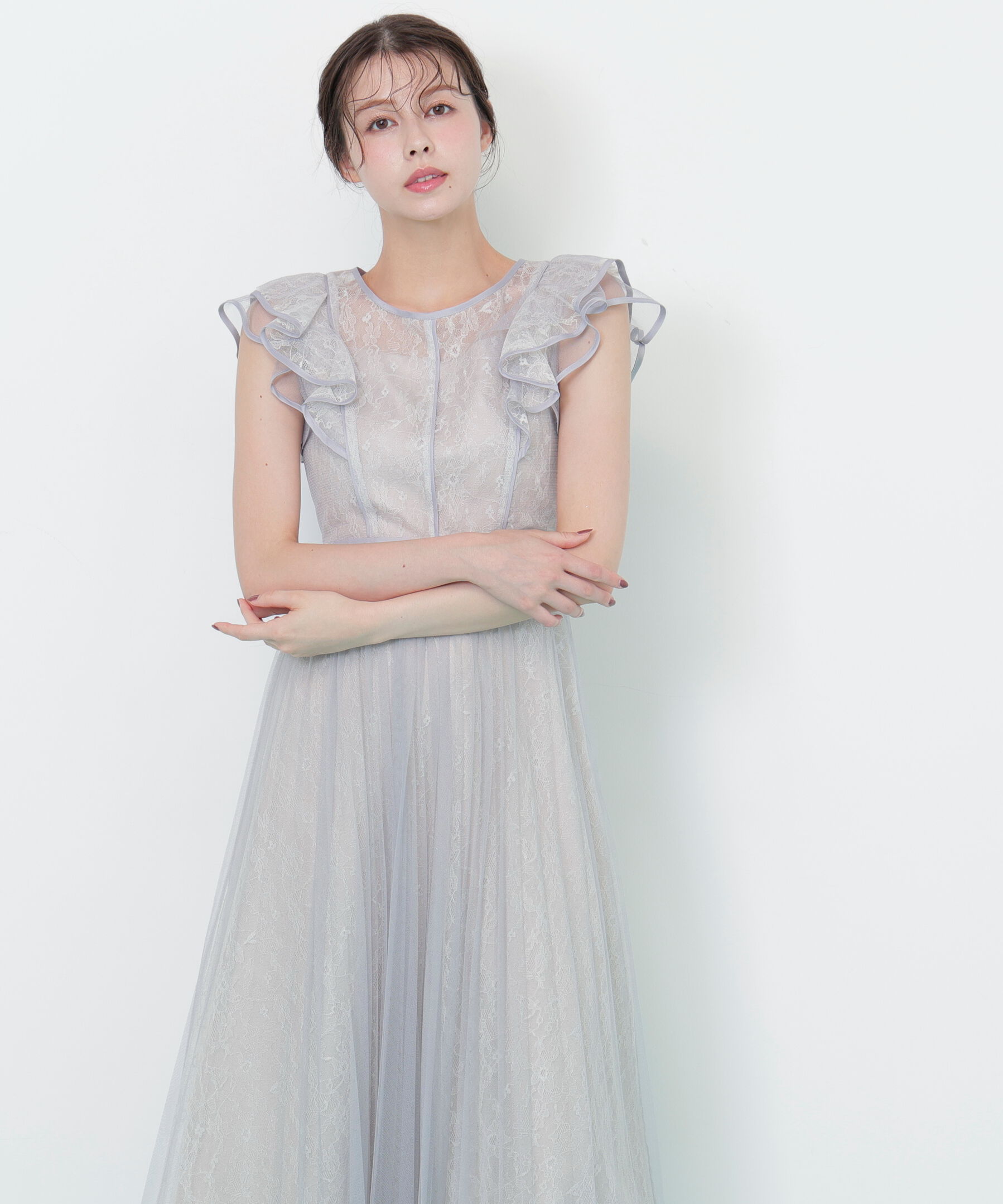  「配色パイピングレースワンピース」|ワンピース|