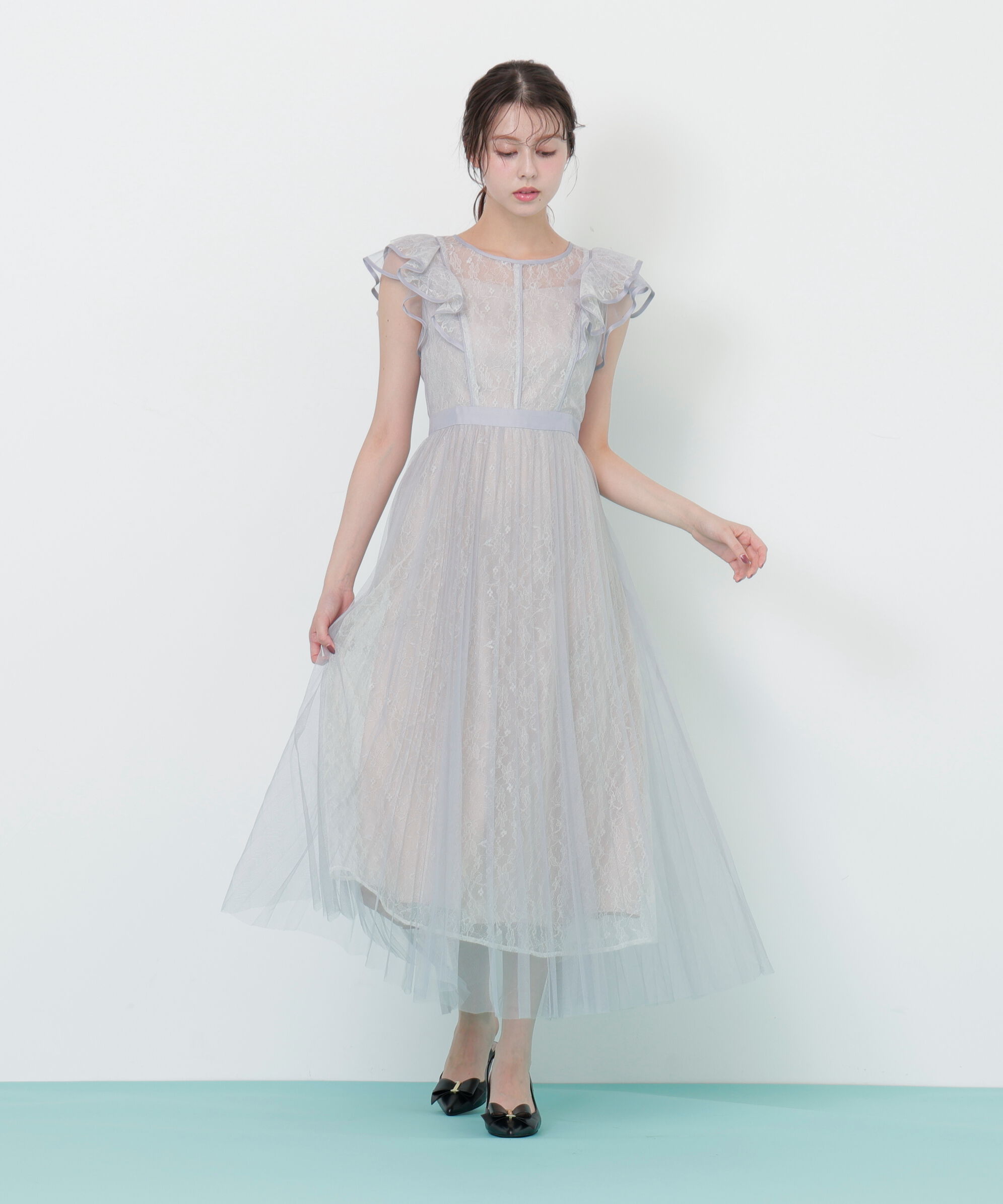  「配色パイピングレースワンピース」|ワンピース|