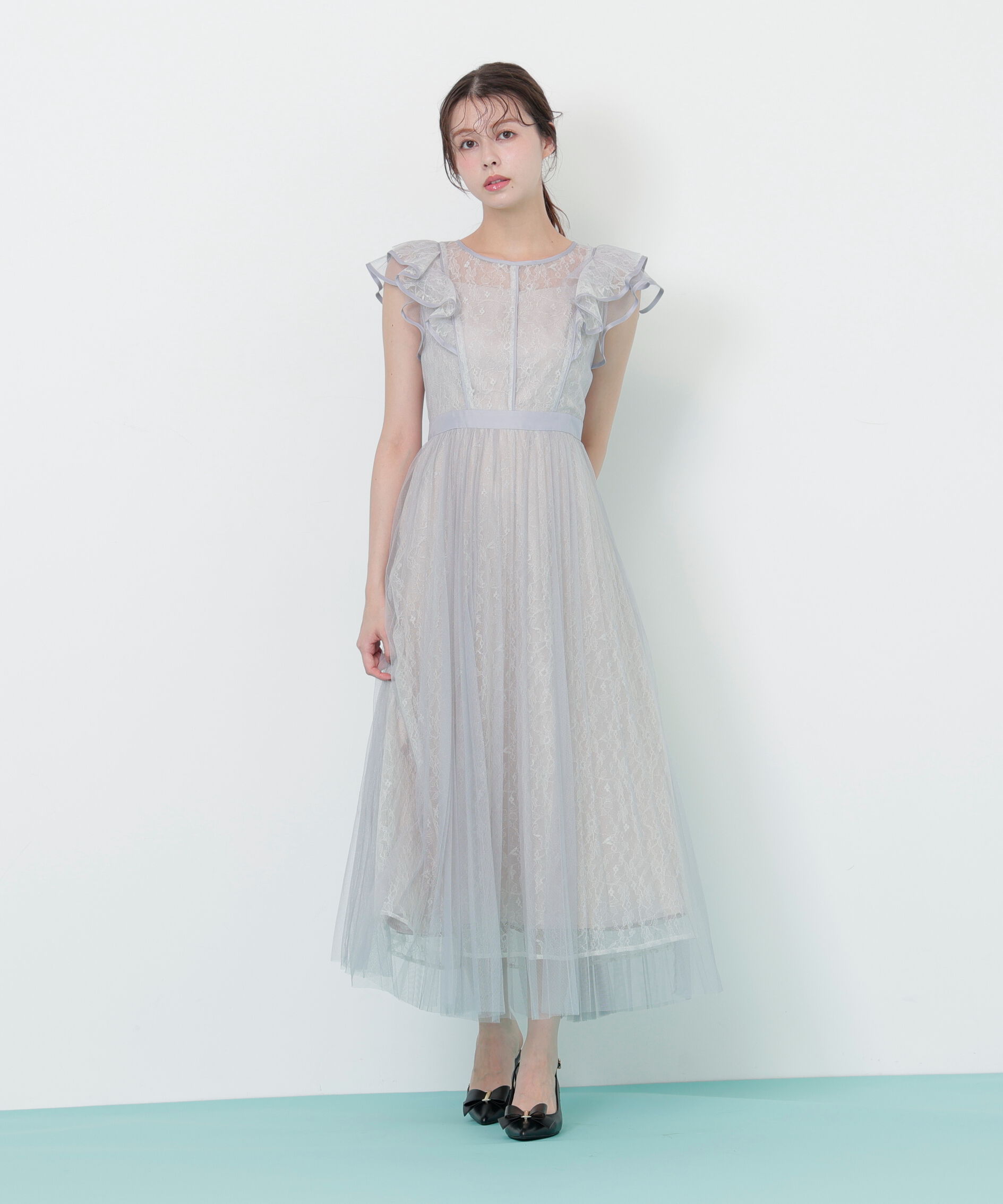  「配色パイピングレースワンピース」|ワンピース|